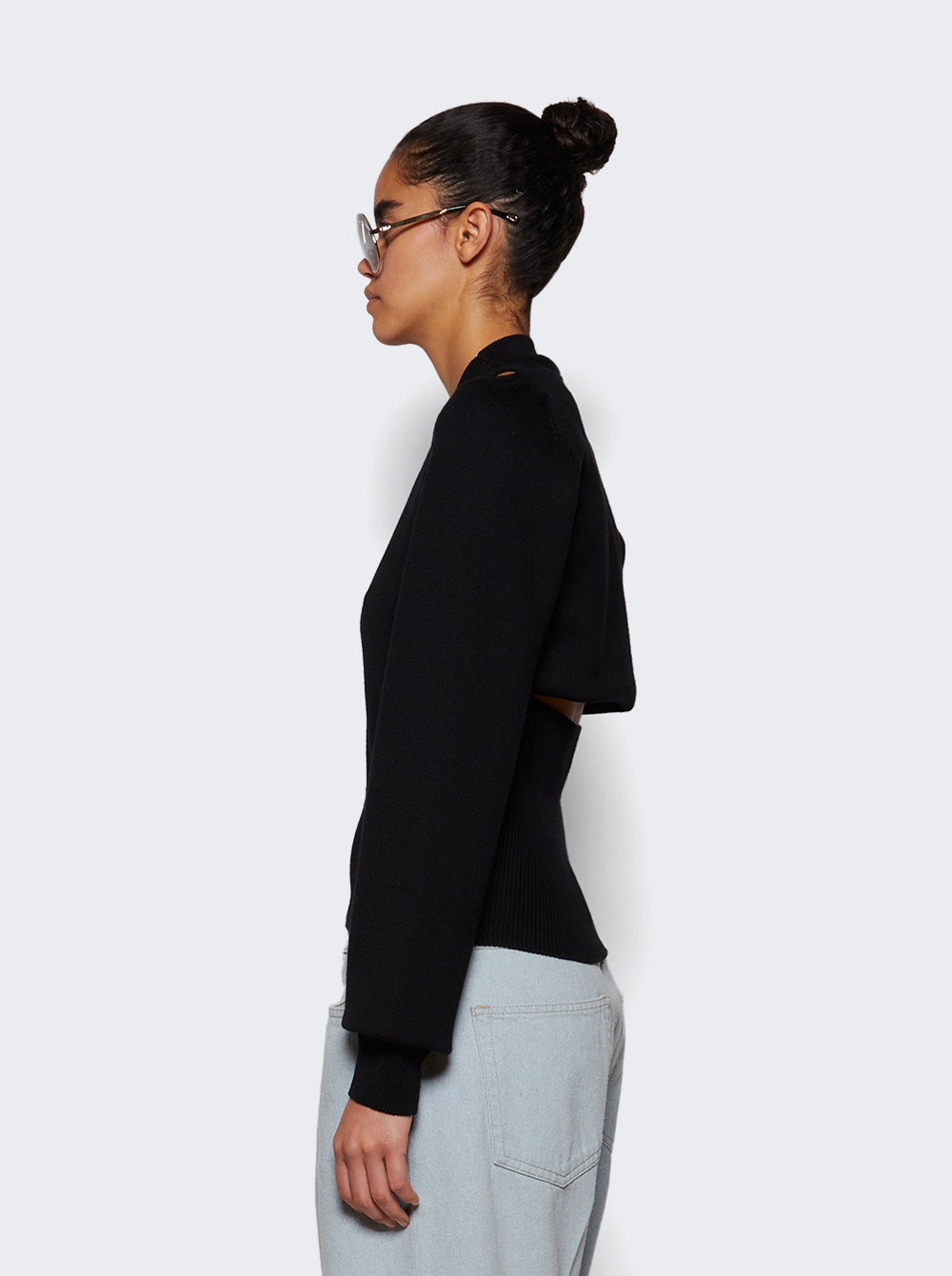 Cut Out Sweater Noir - 3
