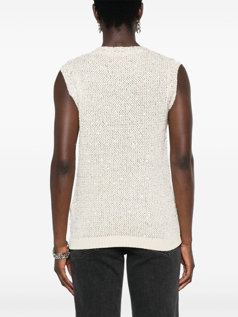 Melyssa sequin-embellished knitted top - 4