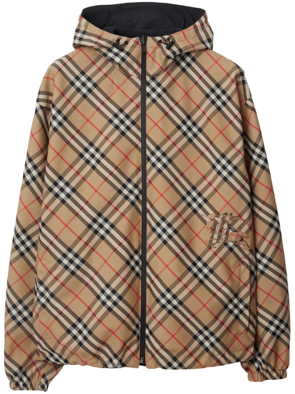 Vintage Check reversible zip-front hooded jacket - 1