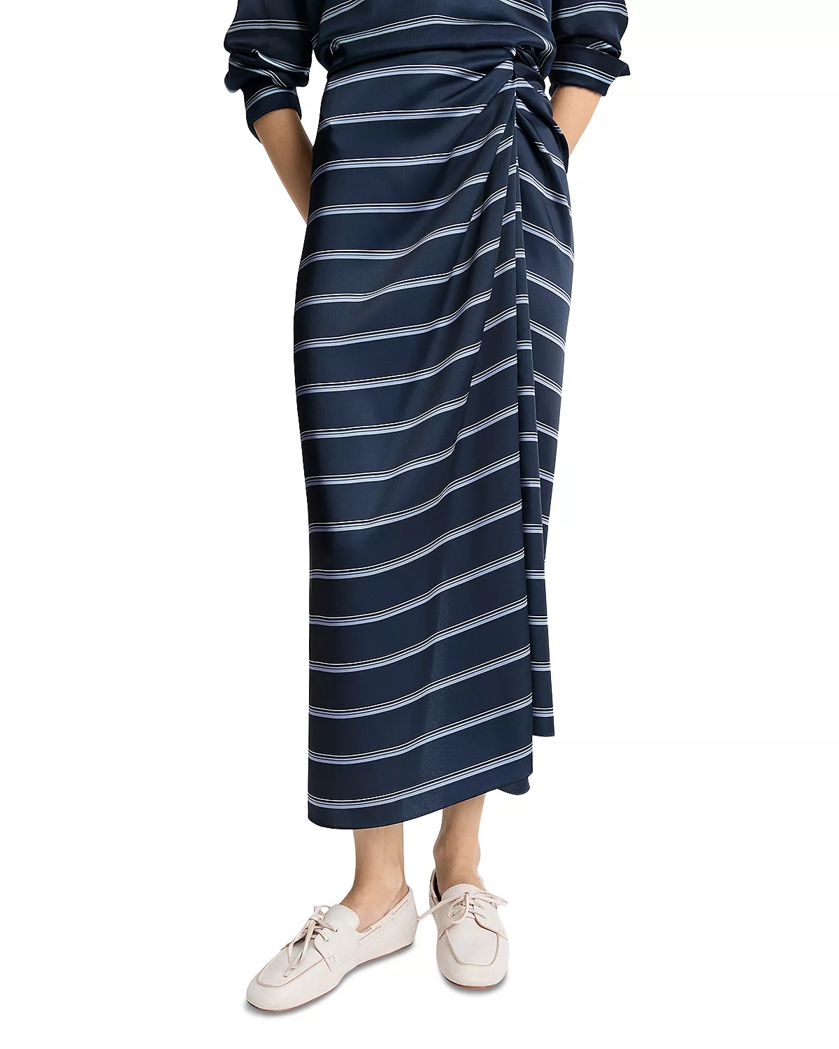 Rugby Stripe Gathered Skirt - 1