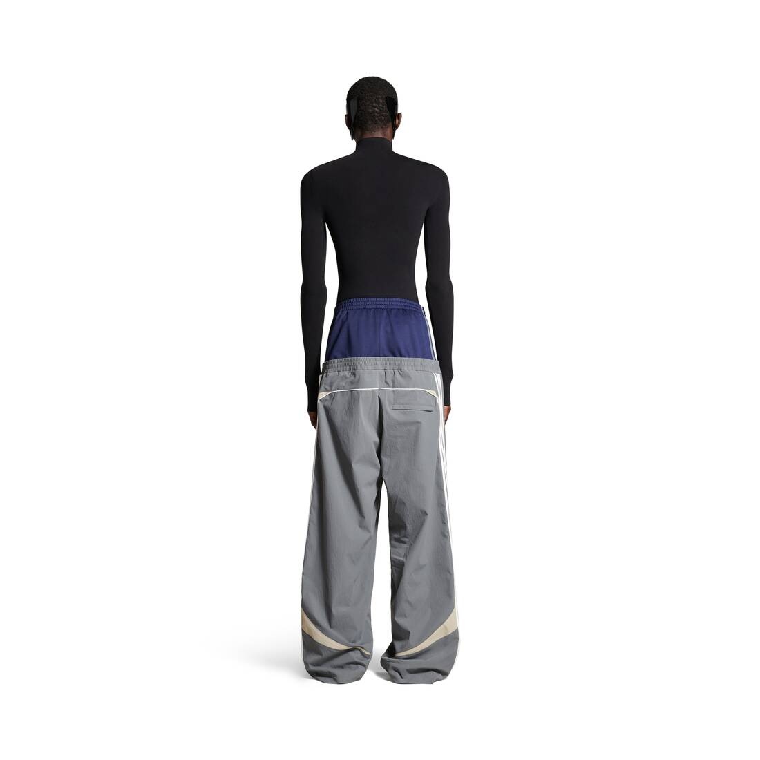 Men's Cut-up Tracksuit Pants in Dark Grey - 4