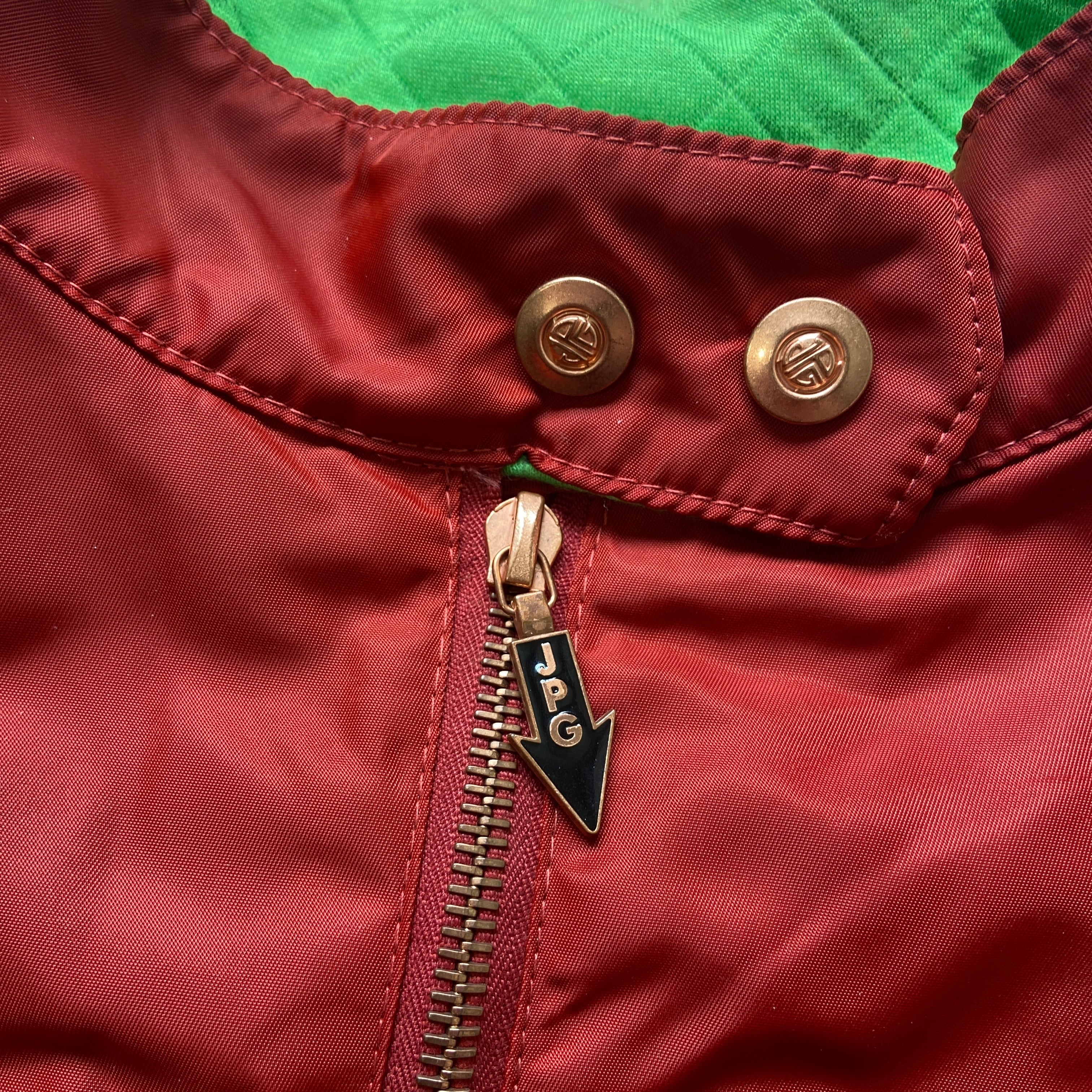 Jean Paul Gaultier ss95 “safe sex”  red corset cropped bomber - 10