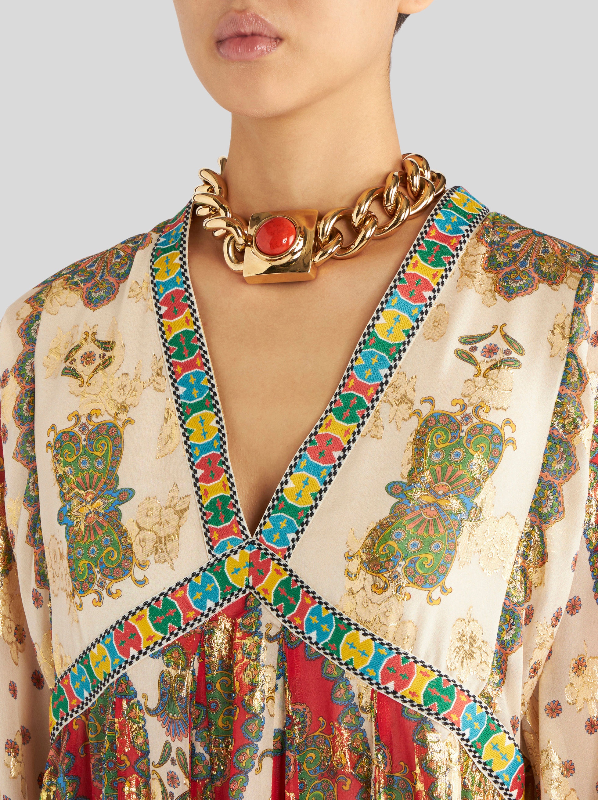 FLORAL PAISLEY PRINT SILK DRESS - 2