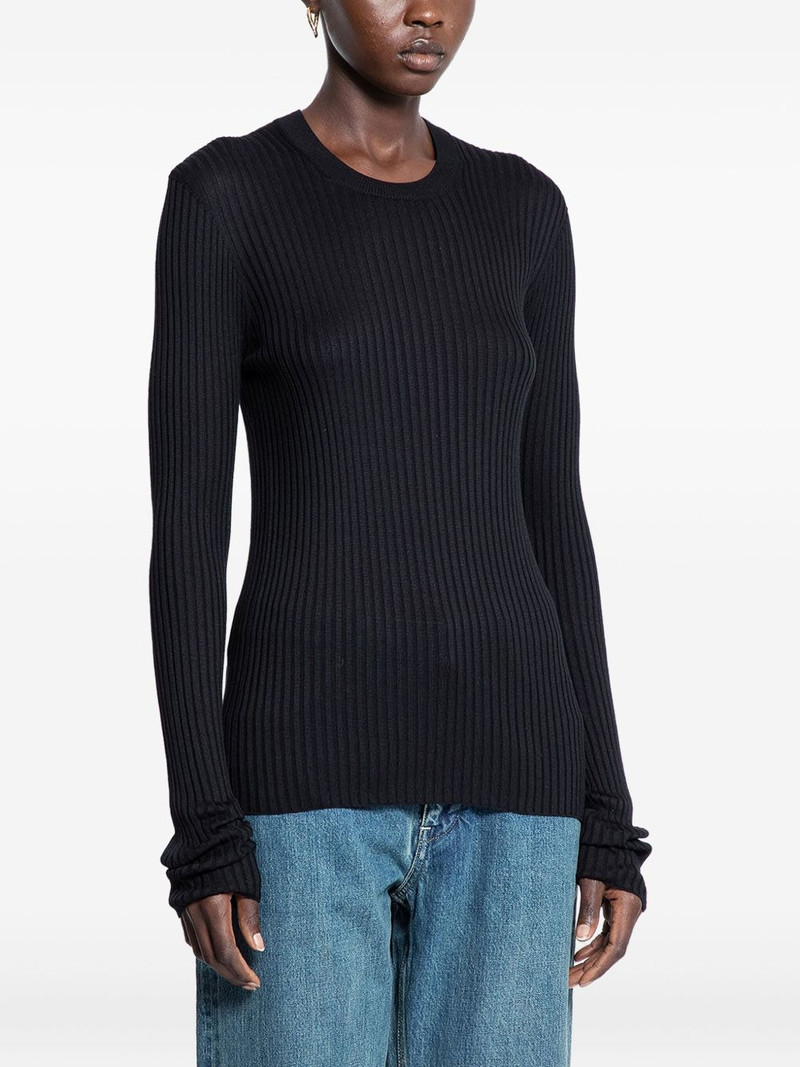 Jil Sander long-sleeve ribbed-knit top outlook