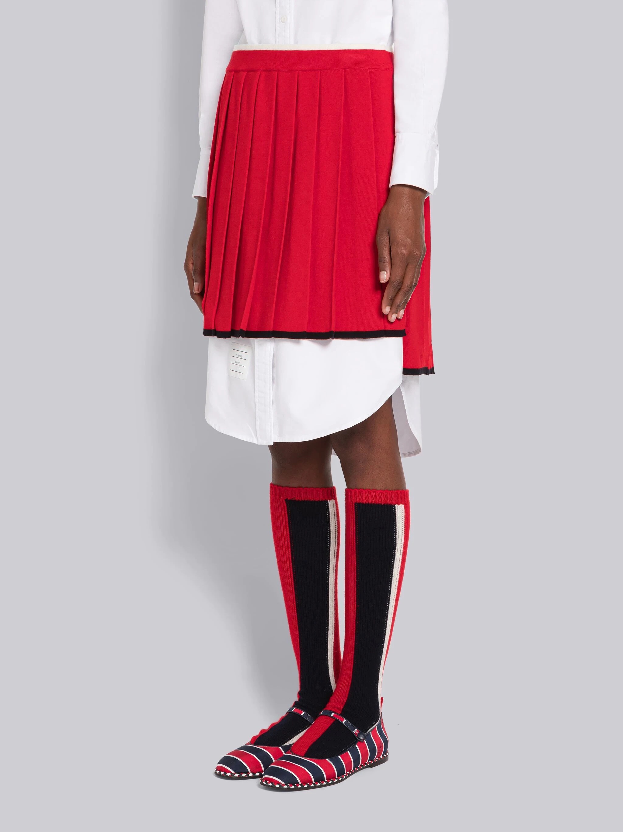 Milano Stitch Merino Tipping Pleated Mini Skirt - 2