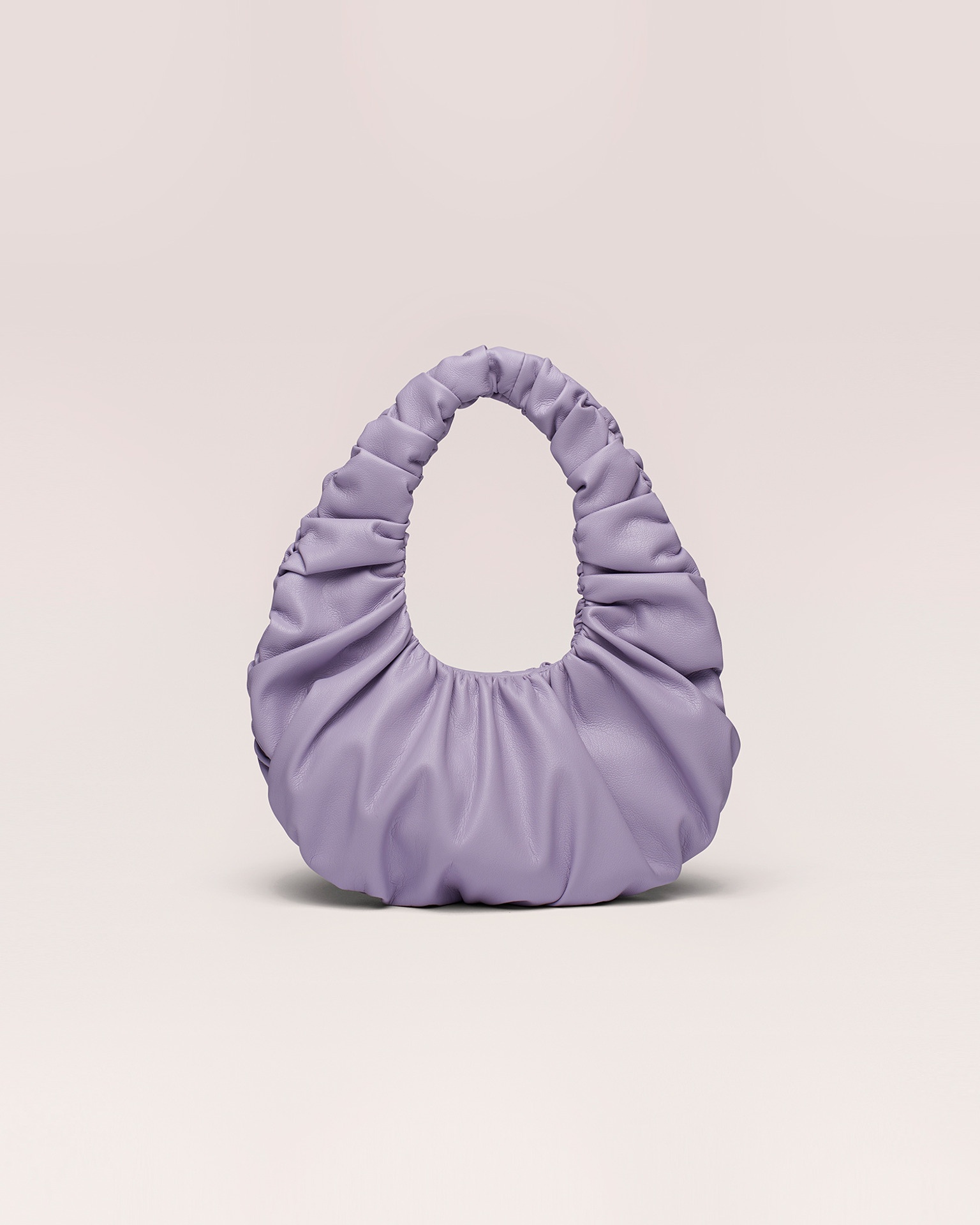 ANJA BAGUETTE MINI - OKOBOR™ alt-leather mini gathered shoulder bag - Lilac - 1