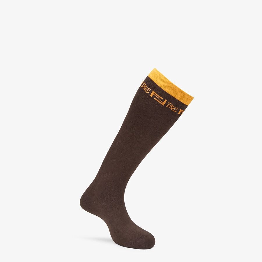 Brown cotton socks - 1