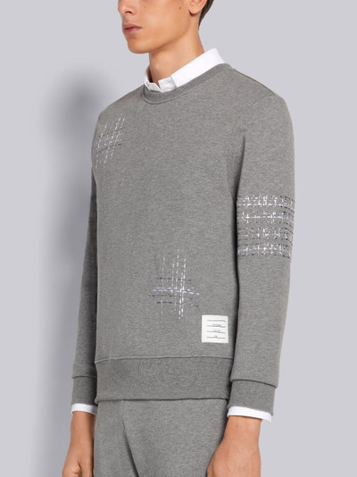 Thom Browne Medium Grey Cotton Loopback Terry Crew Neck Sweatshirt outlook