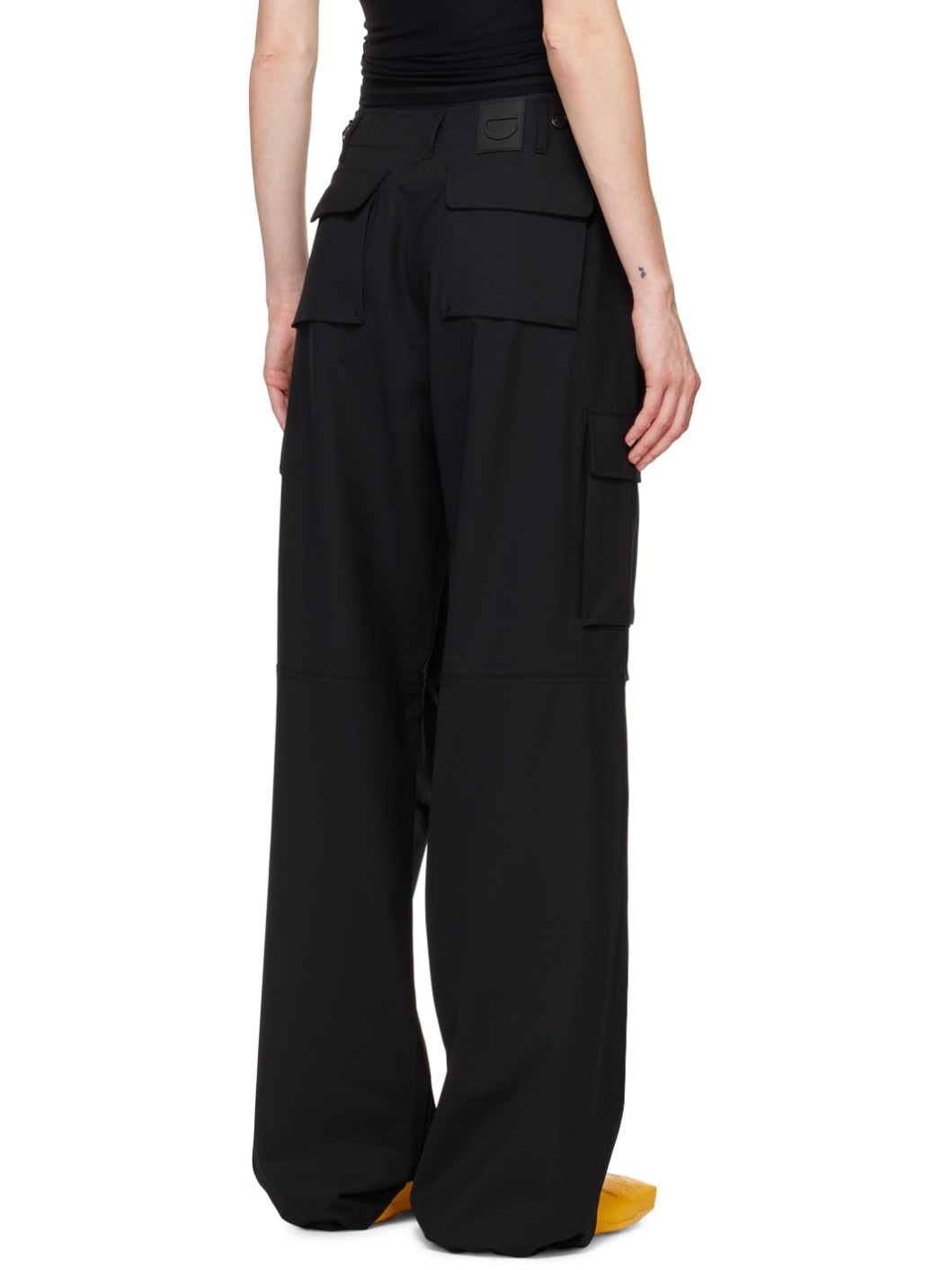 Black Tailored Cargo Pants - 3