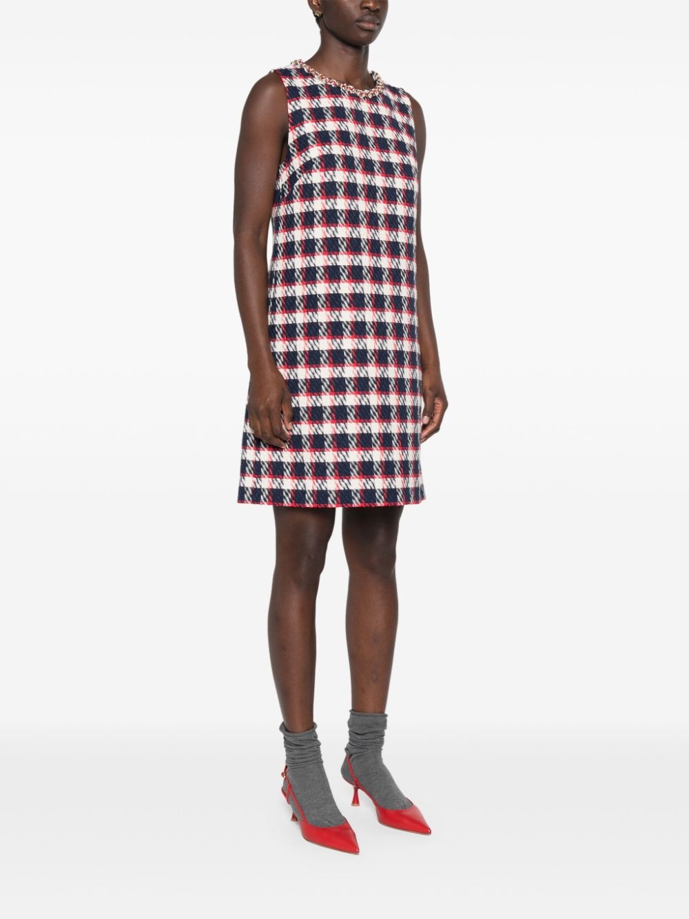 chain-collar midi dress - 3