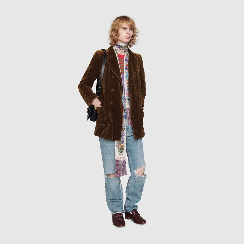 GUCCI Long velvet jacket outlook