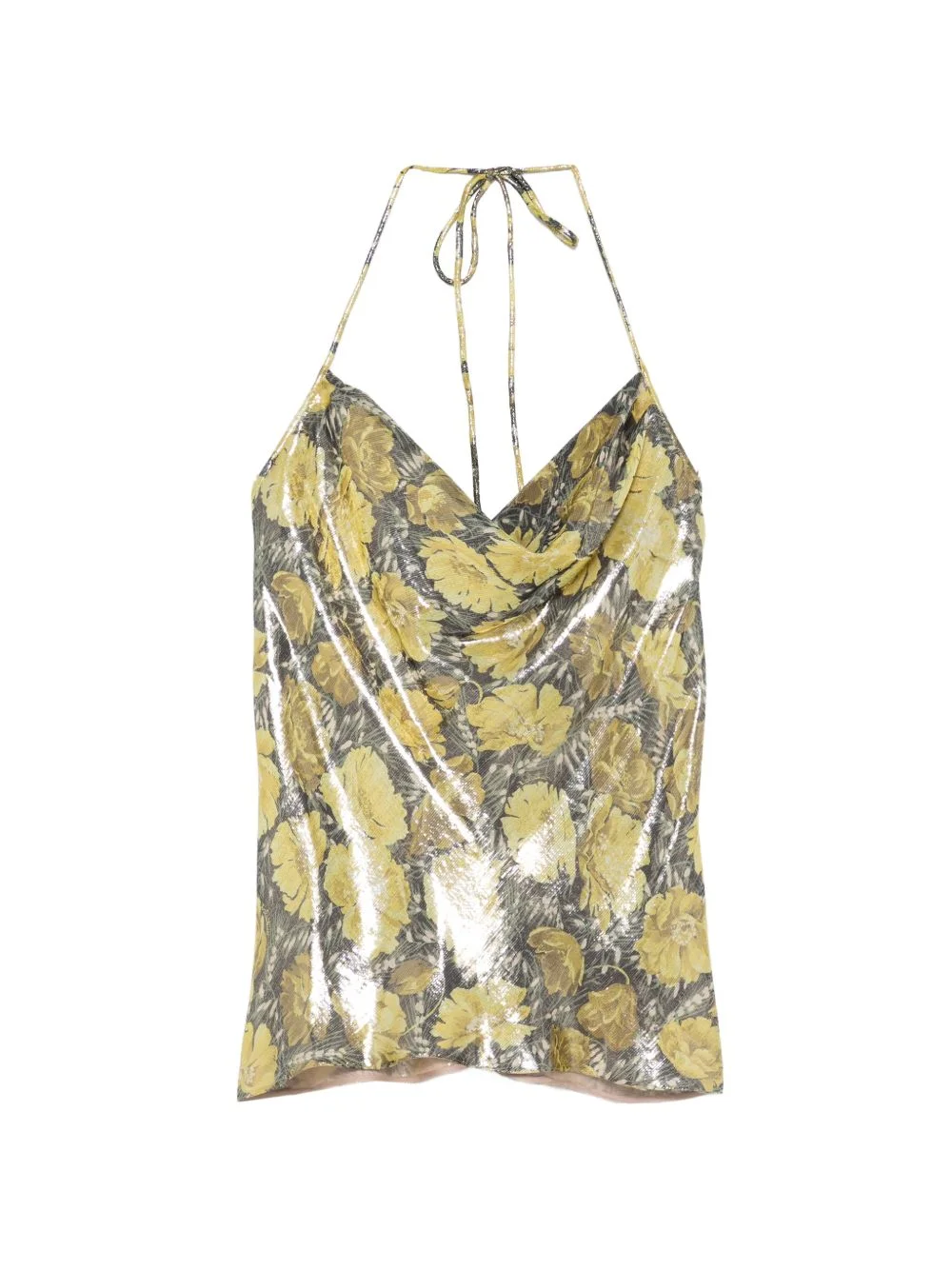 floral-print cowl-neck blouse - 1