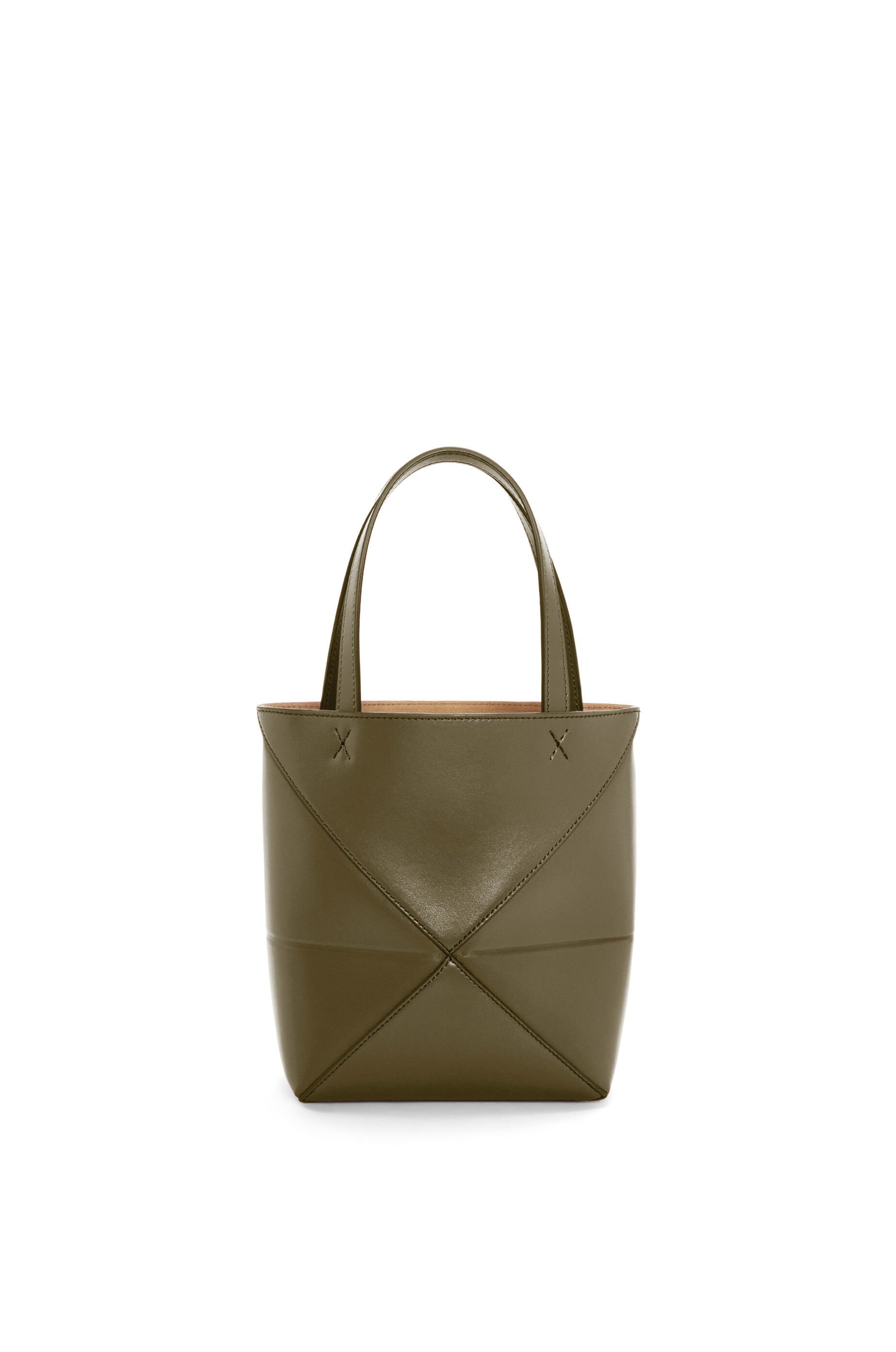 Mini Puzzle Fold Tote in shiny calfskin - 5