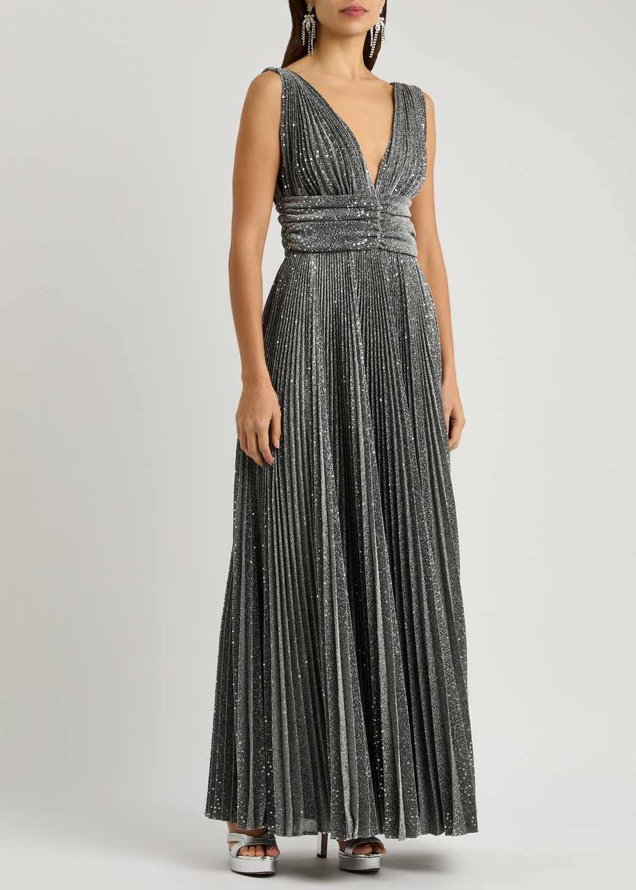 Dolce & Gabbana Sequin-embellished Pleated Lamé Gown - 2