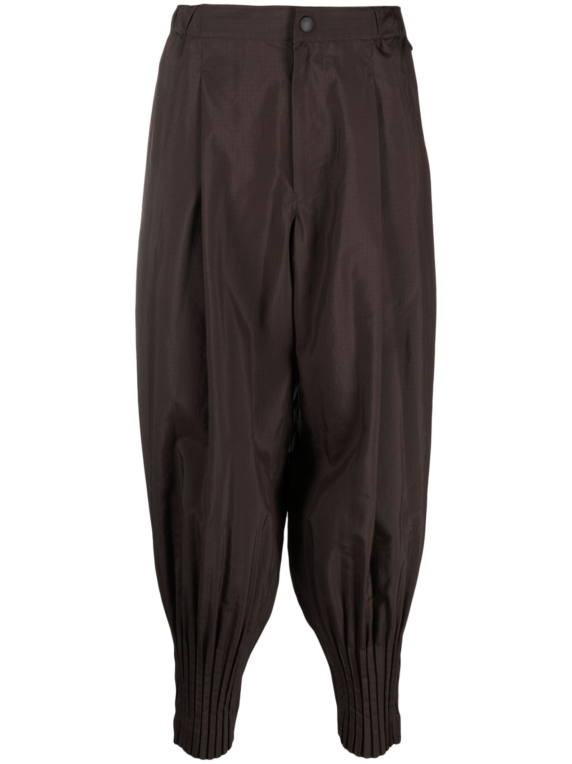 Brown Cascade Ripstop Tapered Trousers - 1