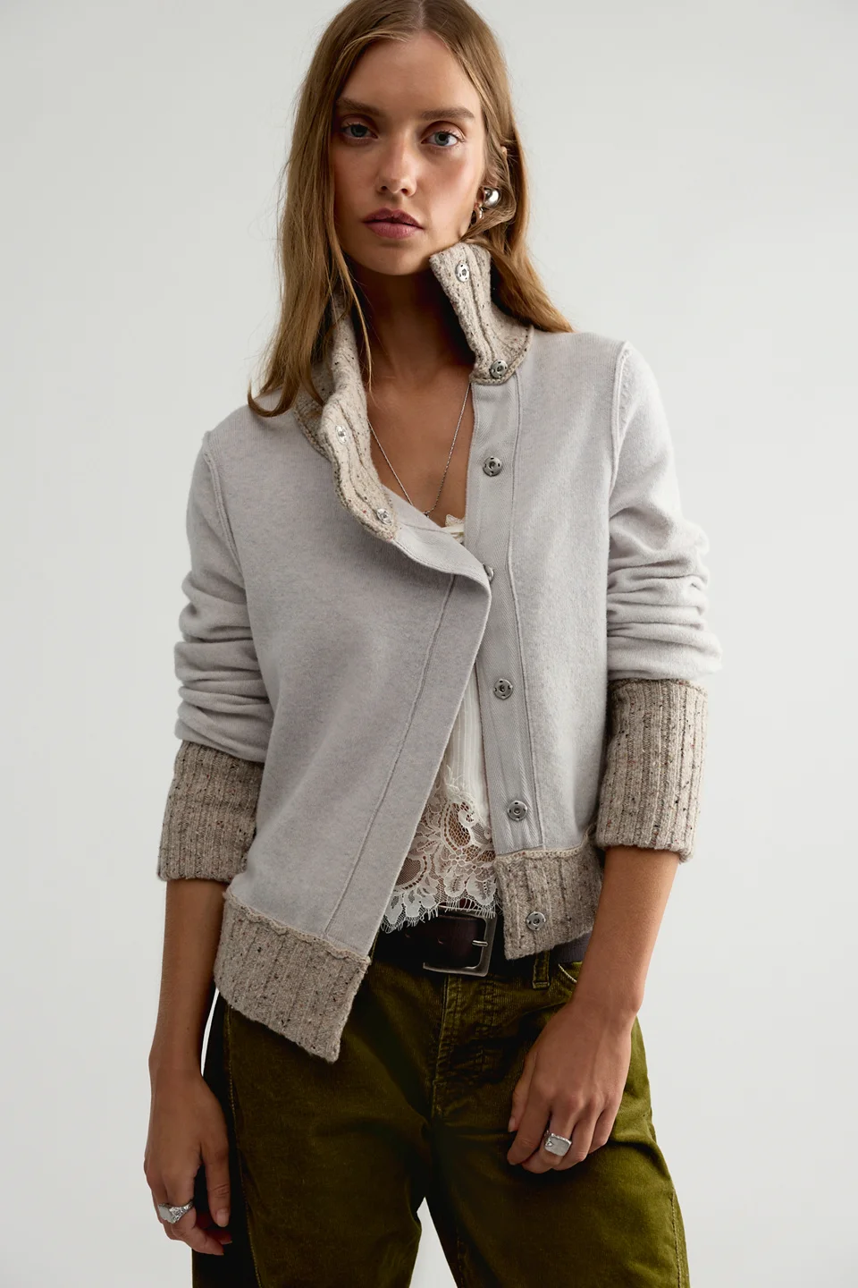 We The Free Off Kilt Funnel-Neck Wool Cardi - 1
