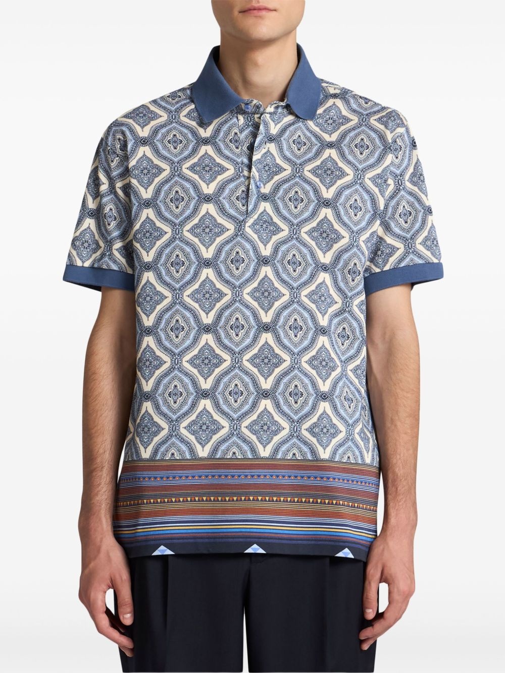 geometric-print polo shirt - 2