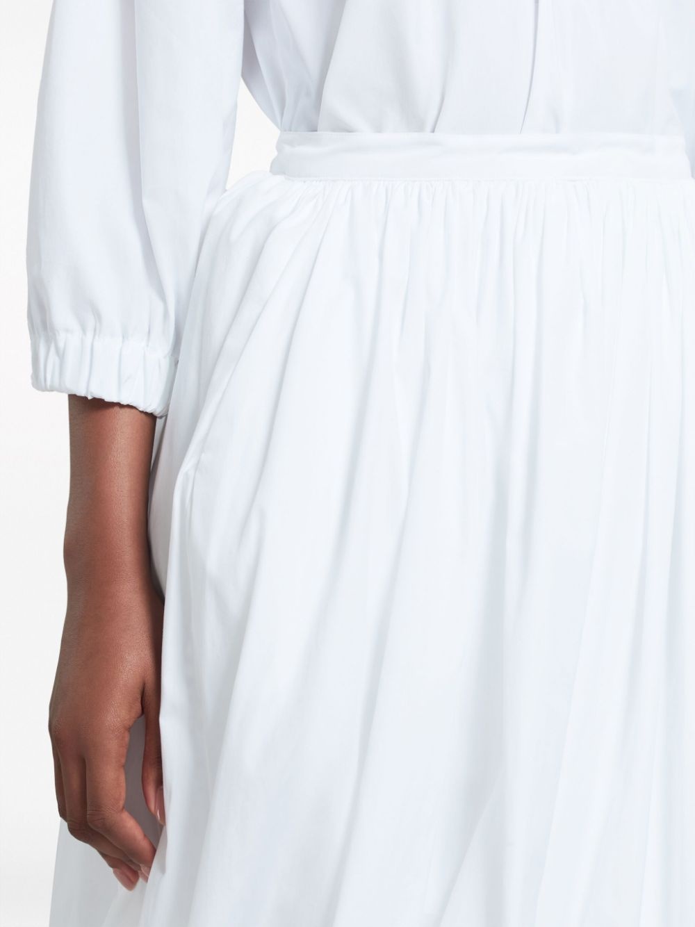 puffball-hem cotton midi skirt - 5