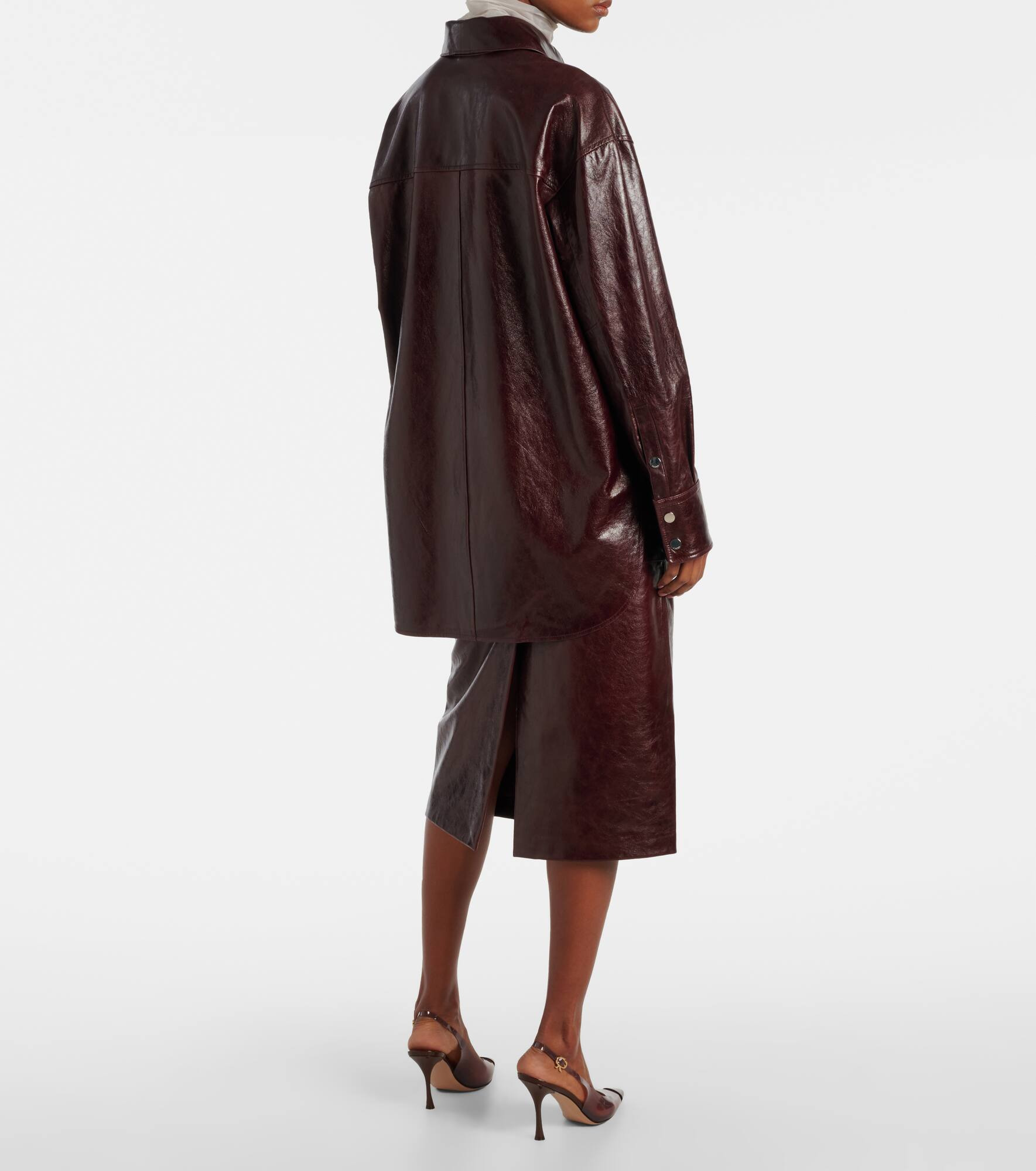 Borel leather overshirt - 3