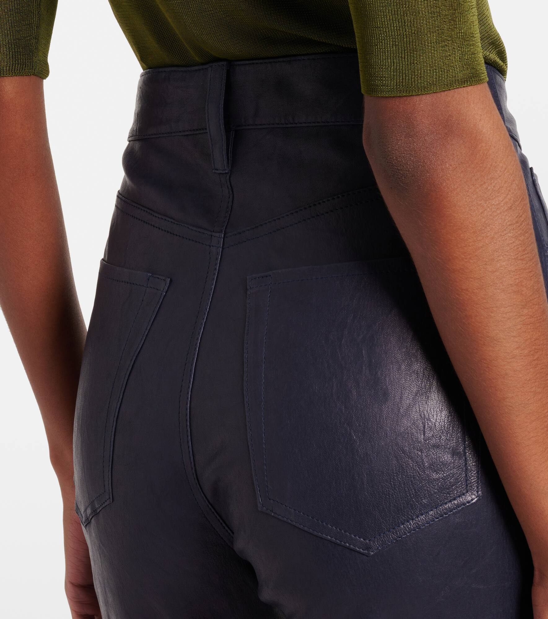 Reboot Crop leather bootcut pants - 6