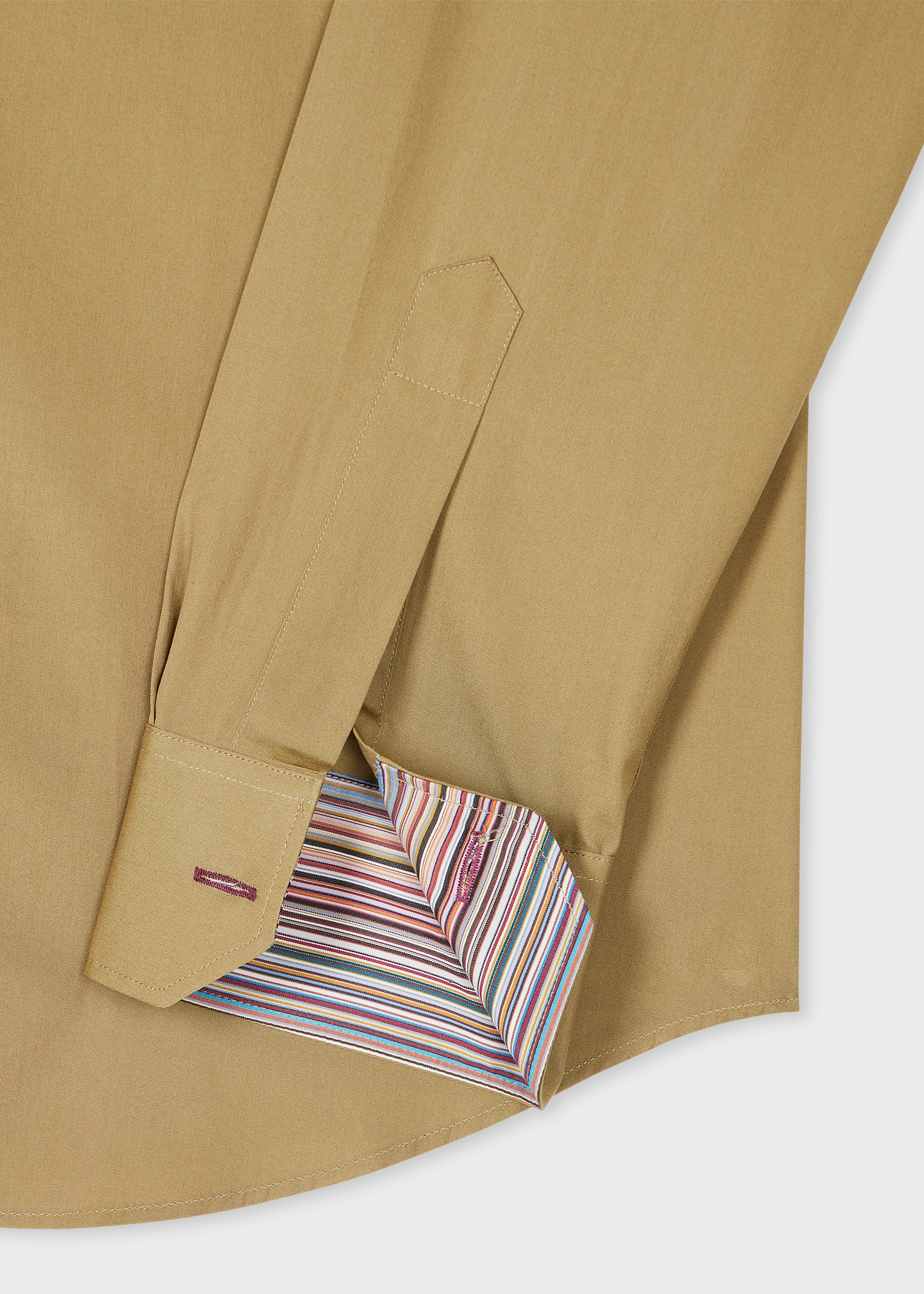 Tailored-Fit Light Khaki Cotton Poplin Shirt - 2