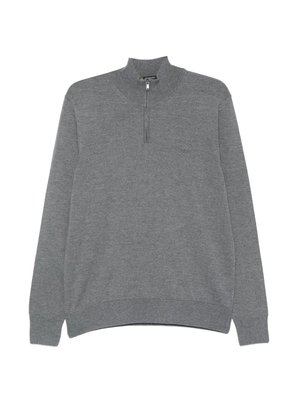 quarter-zip knitted sweater - 1