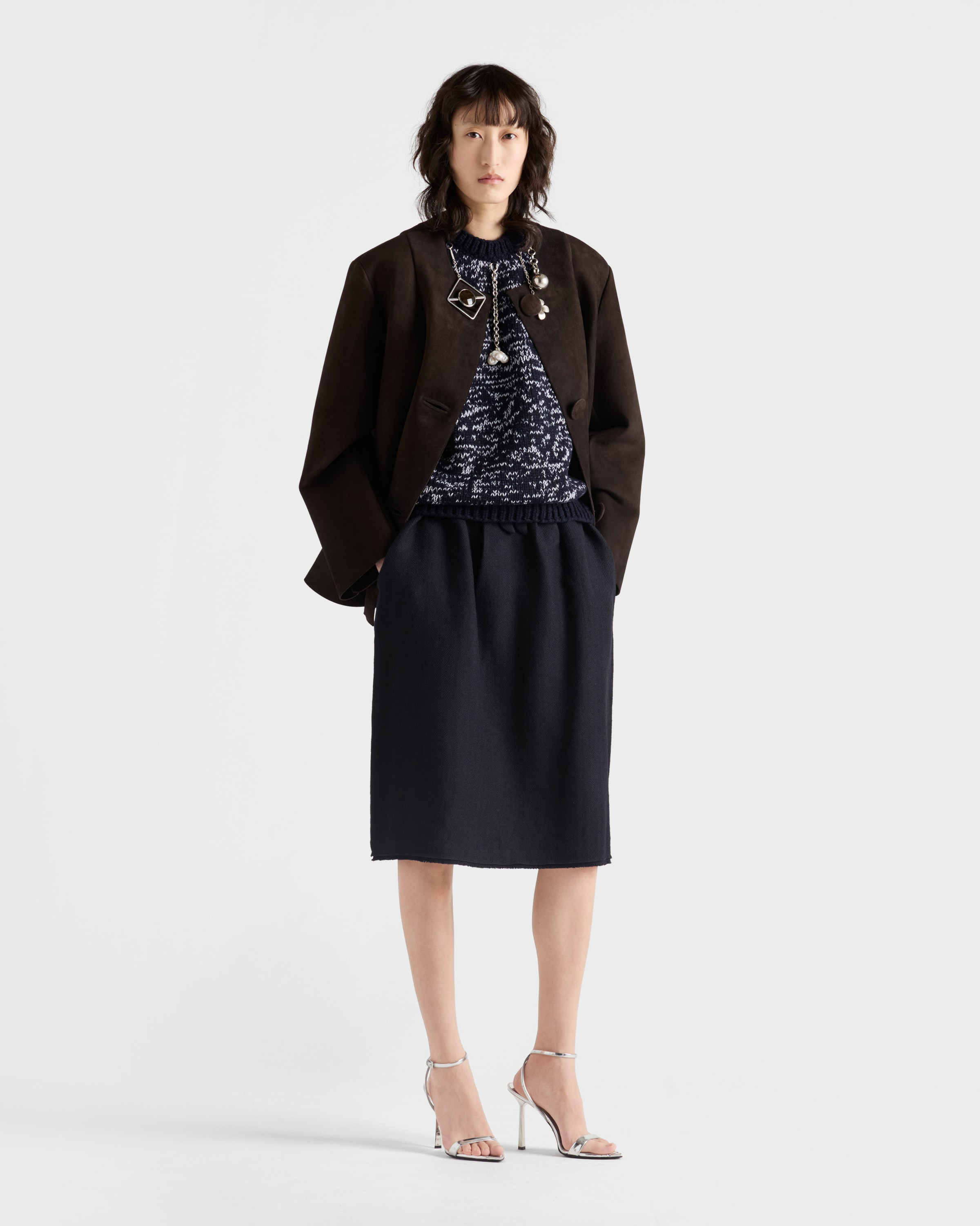 Chevron wool midi skirt - 2