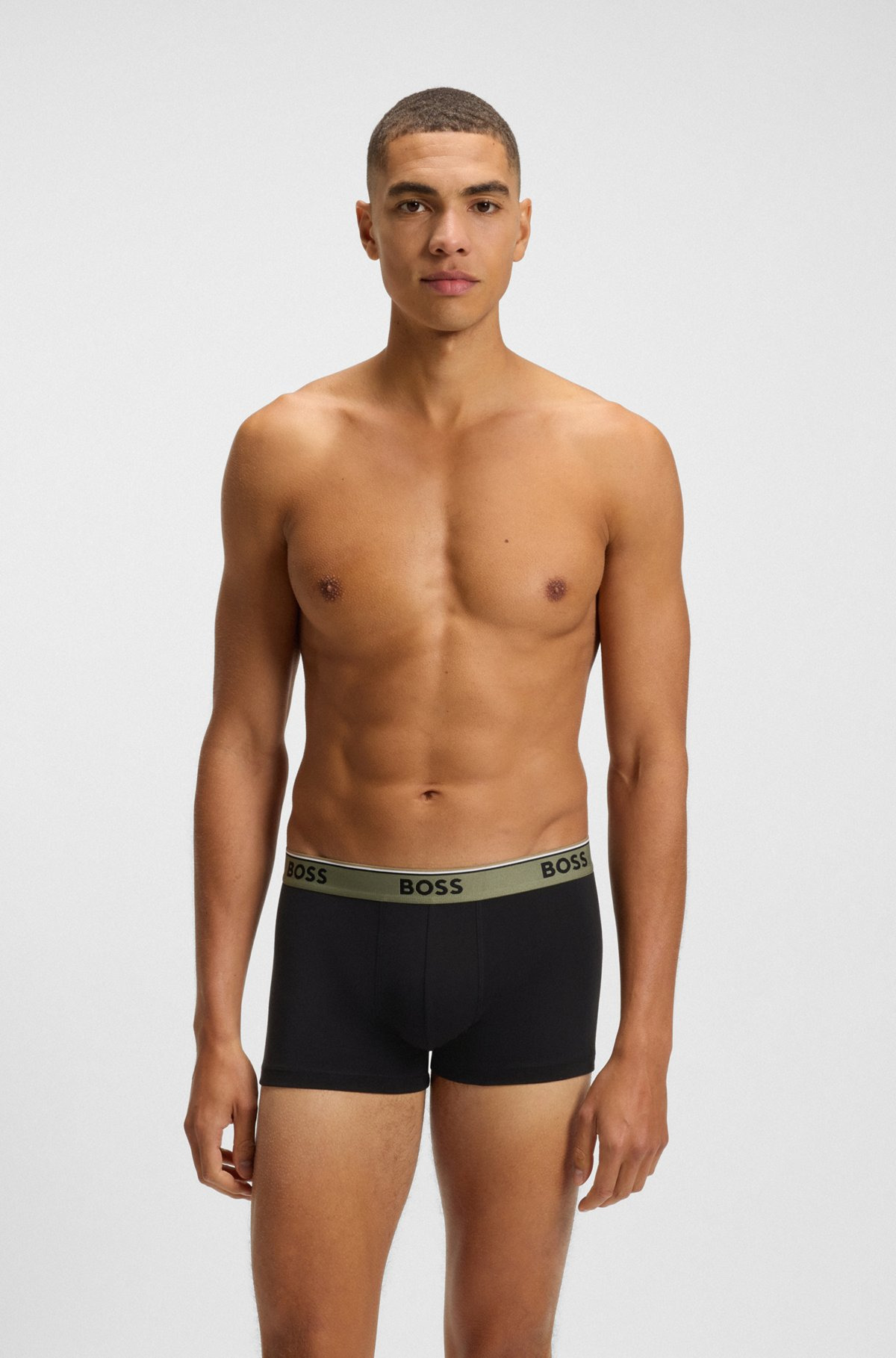THREE-PACK OF STRETCH-COTTON TRUNKS WITH LOGO WAISTBANDS - 7