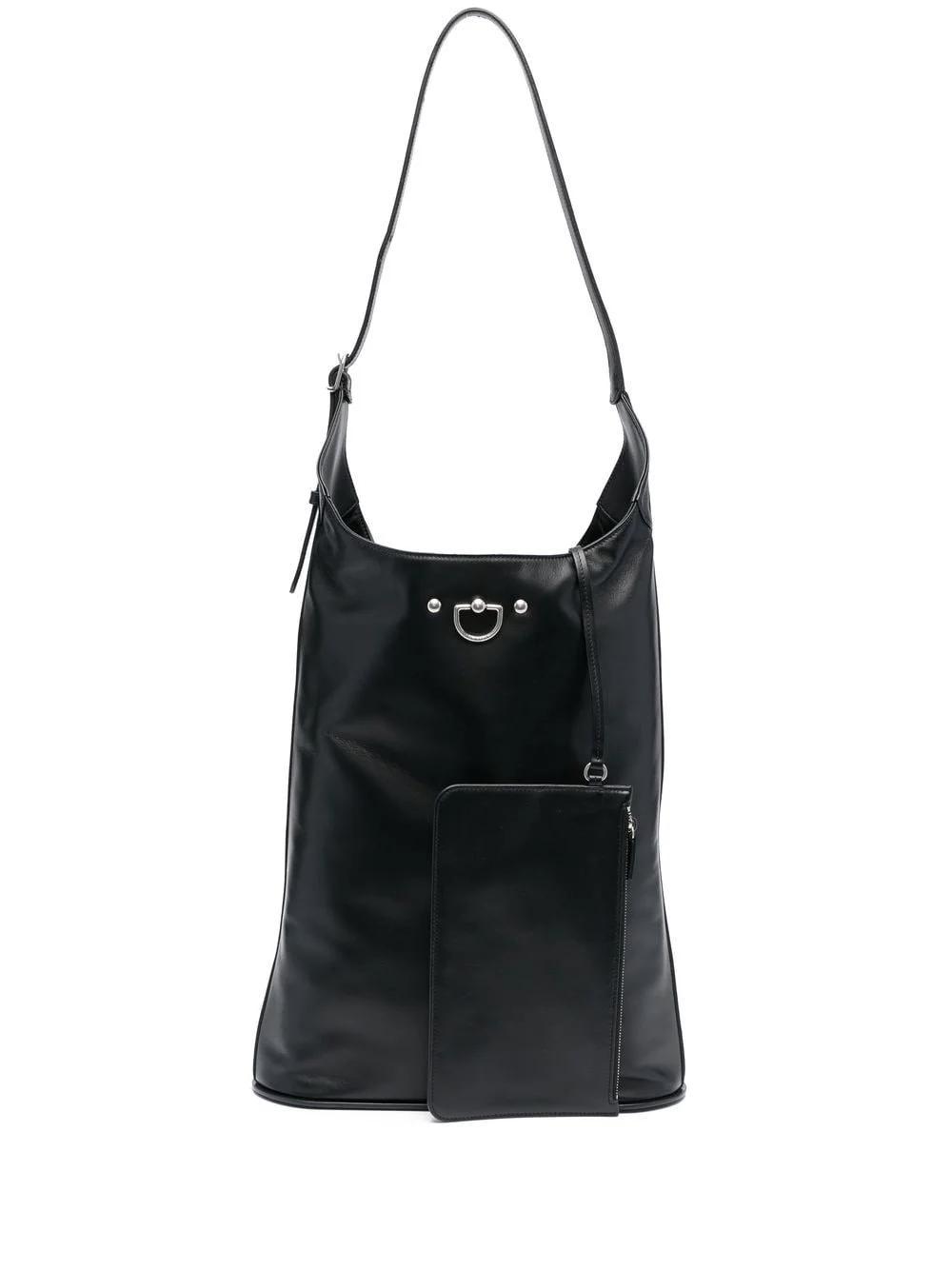 D-ring leather tote bag - 1