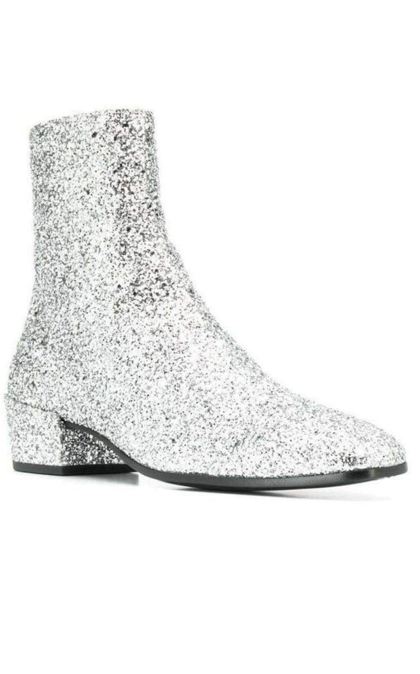 SIlver Glittler Ankle Boots - 3