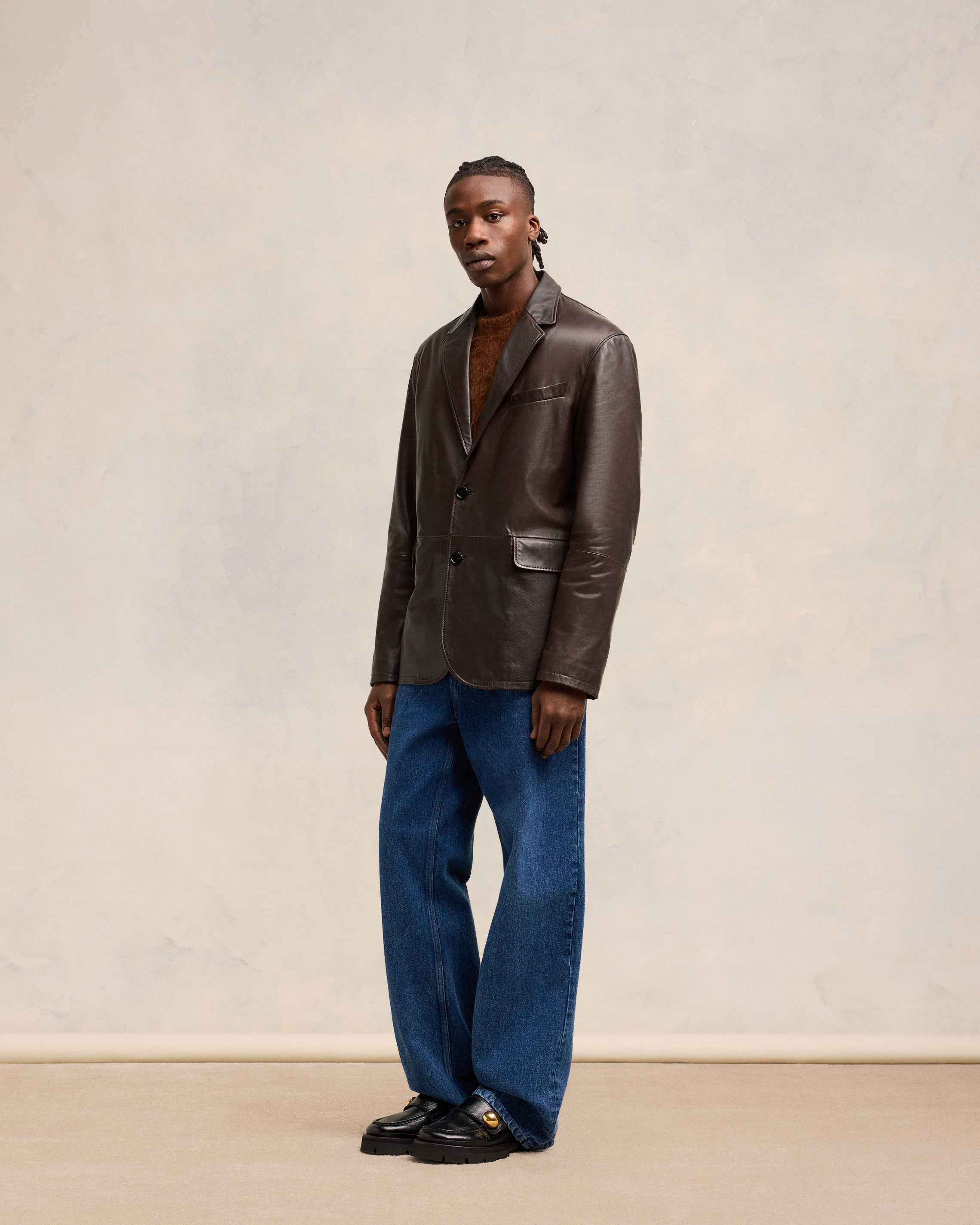 LEATHER TWO BUTTONS JACKET - 6