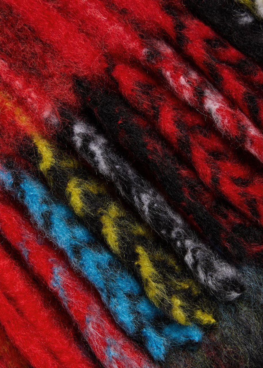 Acne Studios Tartan Fringed Mohair-blend Scarf - 3