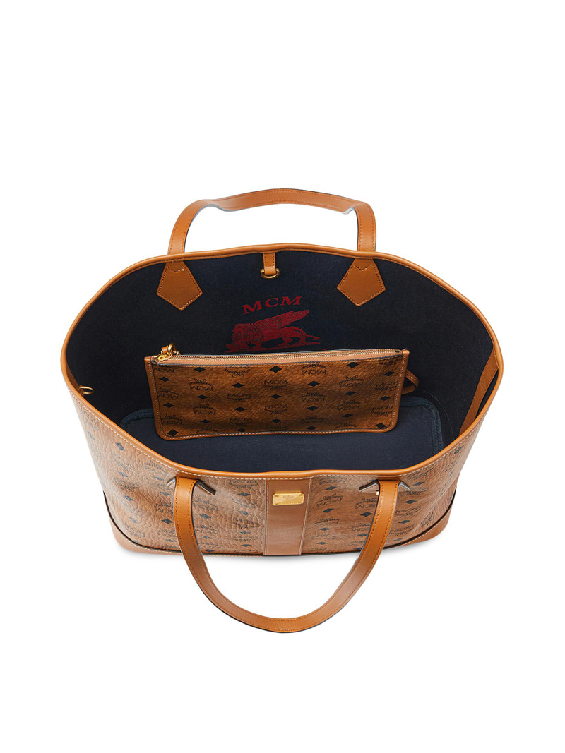 Women's Medium Liz Visetos Shopper Bag - Cognac 3