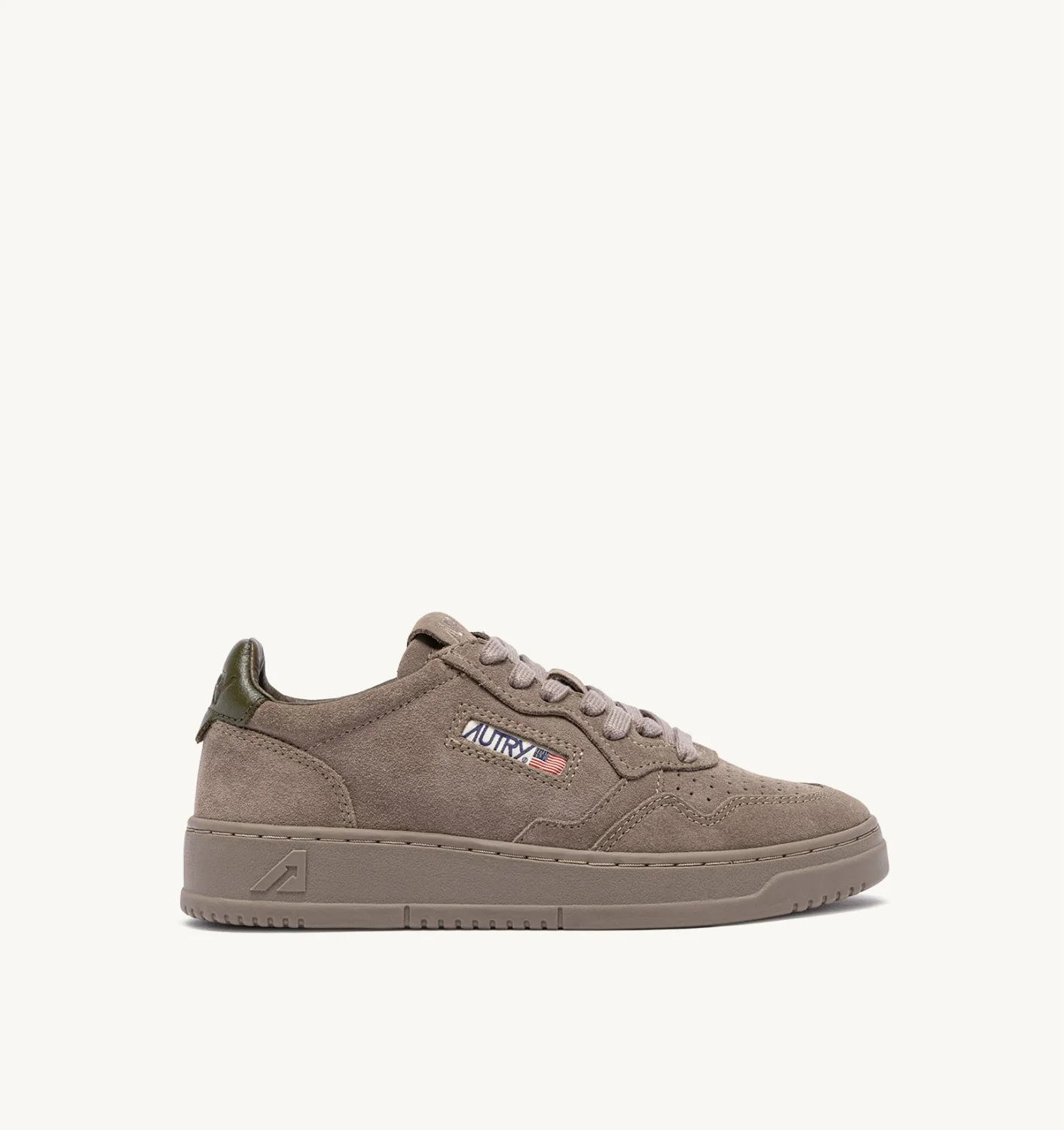 MEDALIST LOW SNEAKERS IN ANTELOPE AND MILITARY SUEDE - 1