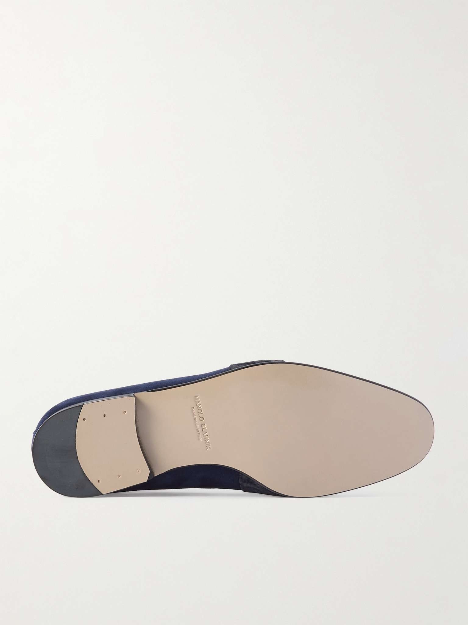 Carlton Crystal-Embellished Grosgrain-Trimmed Suede Loafers - 3
