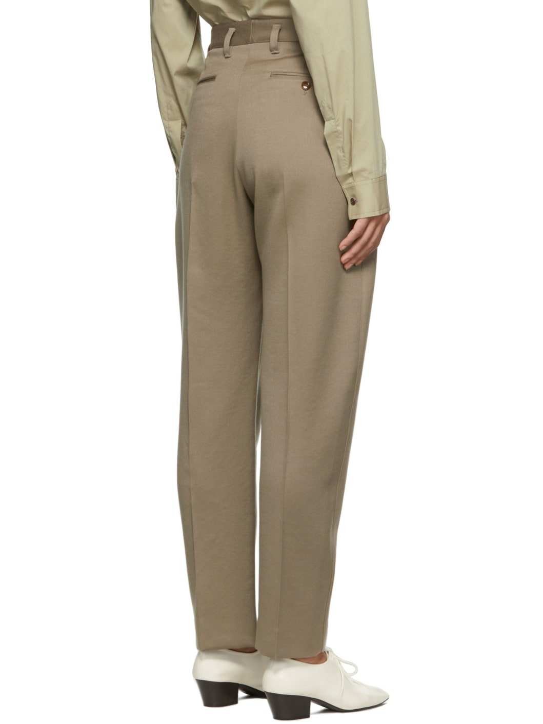 Taupe Wool Trousers - 3