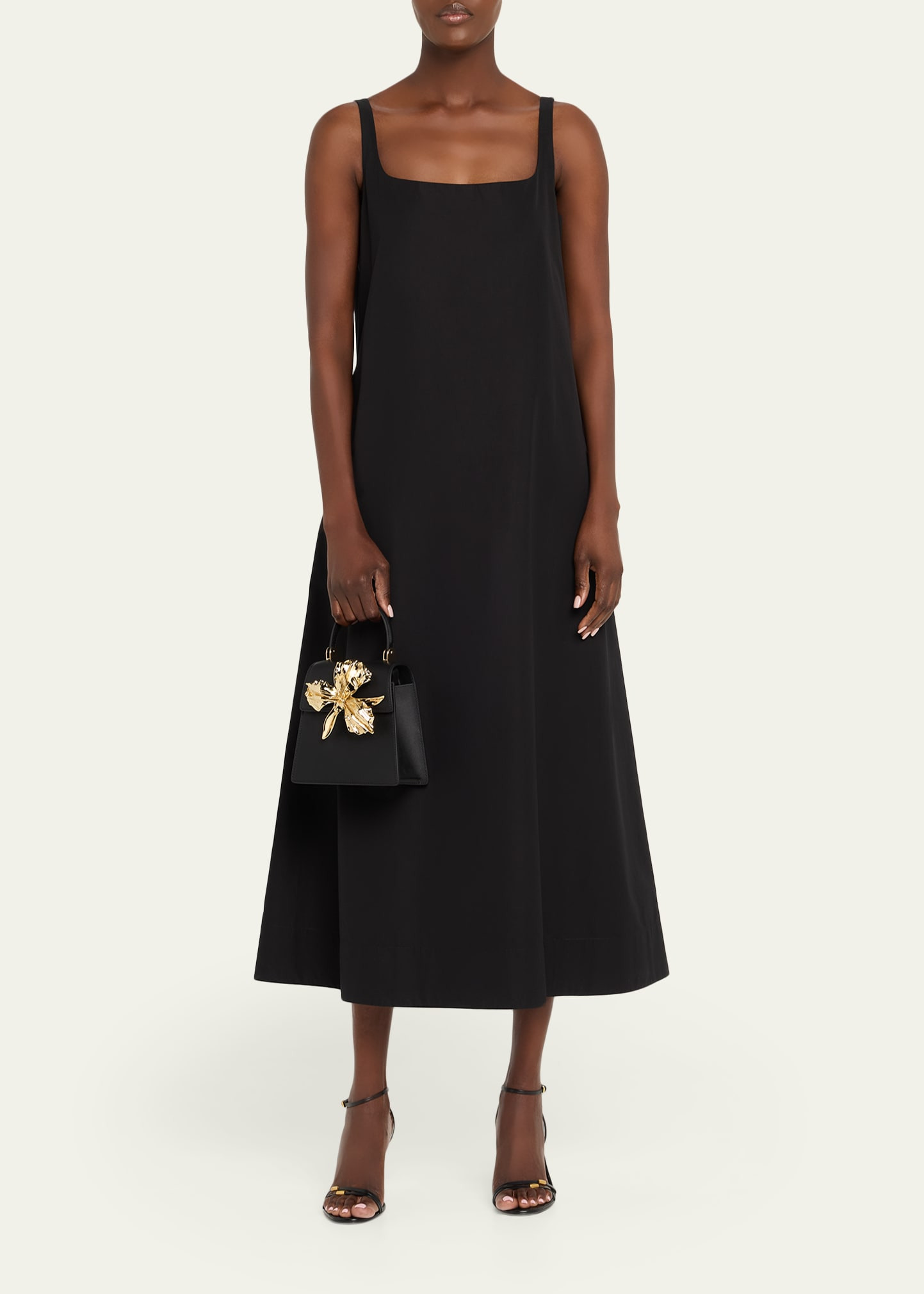 Emilia Flower-Embellished Leather Top-Handle Bag - 6