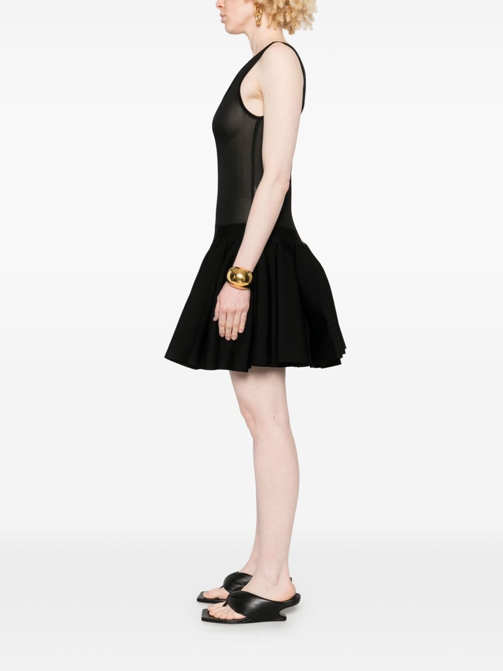 knitted godet mini dress - 3