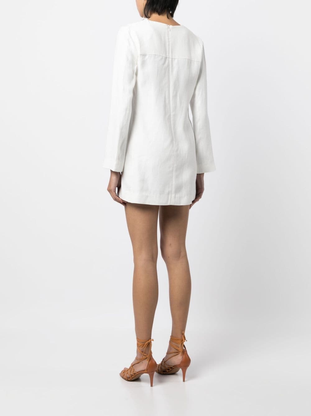 eyelet-detail lace-up tunic - 4
