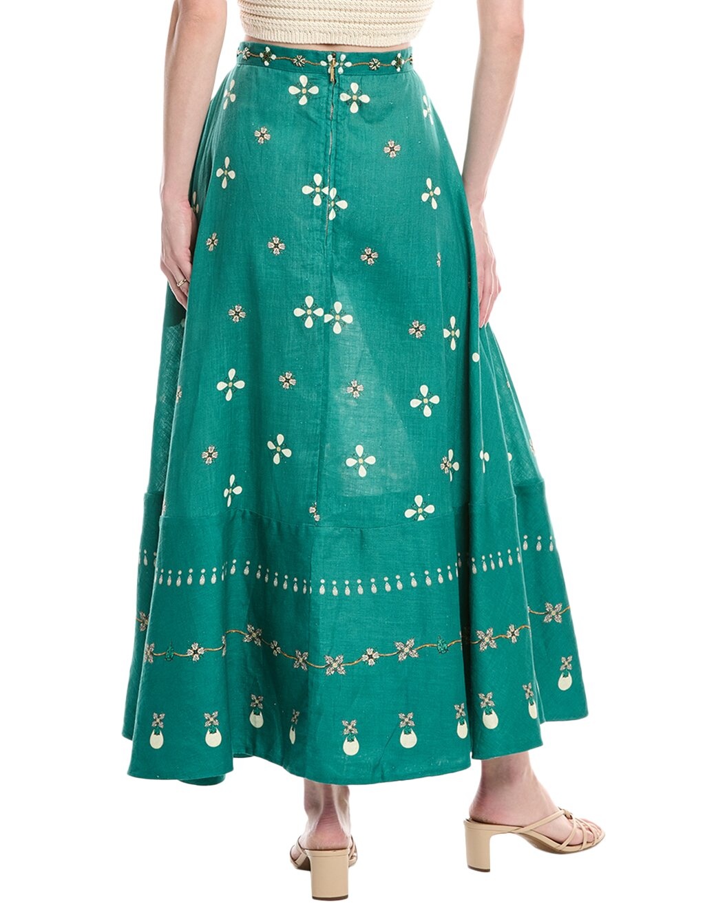 Agua by Agua Bendita Esmeralda Linen Maxi Skirt - 2