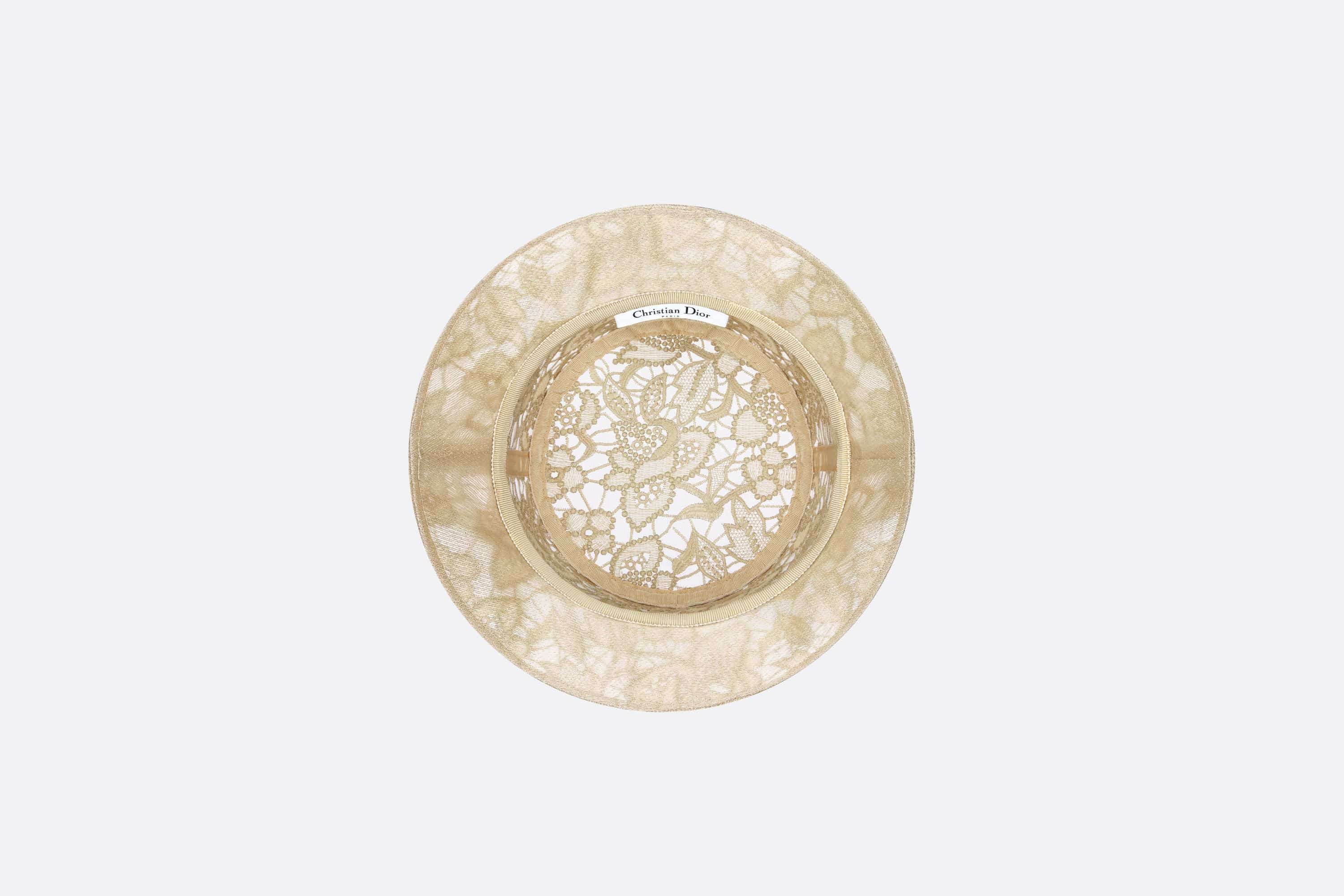 Dior Or D-Bobby D-Lace Macramé Small Brim Bucket Hat - 5