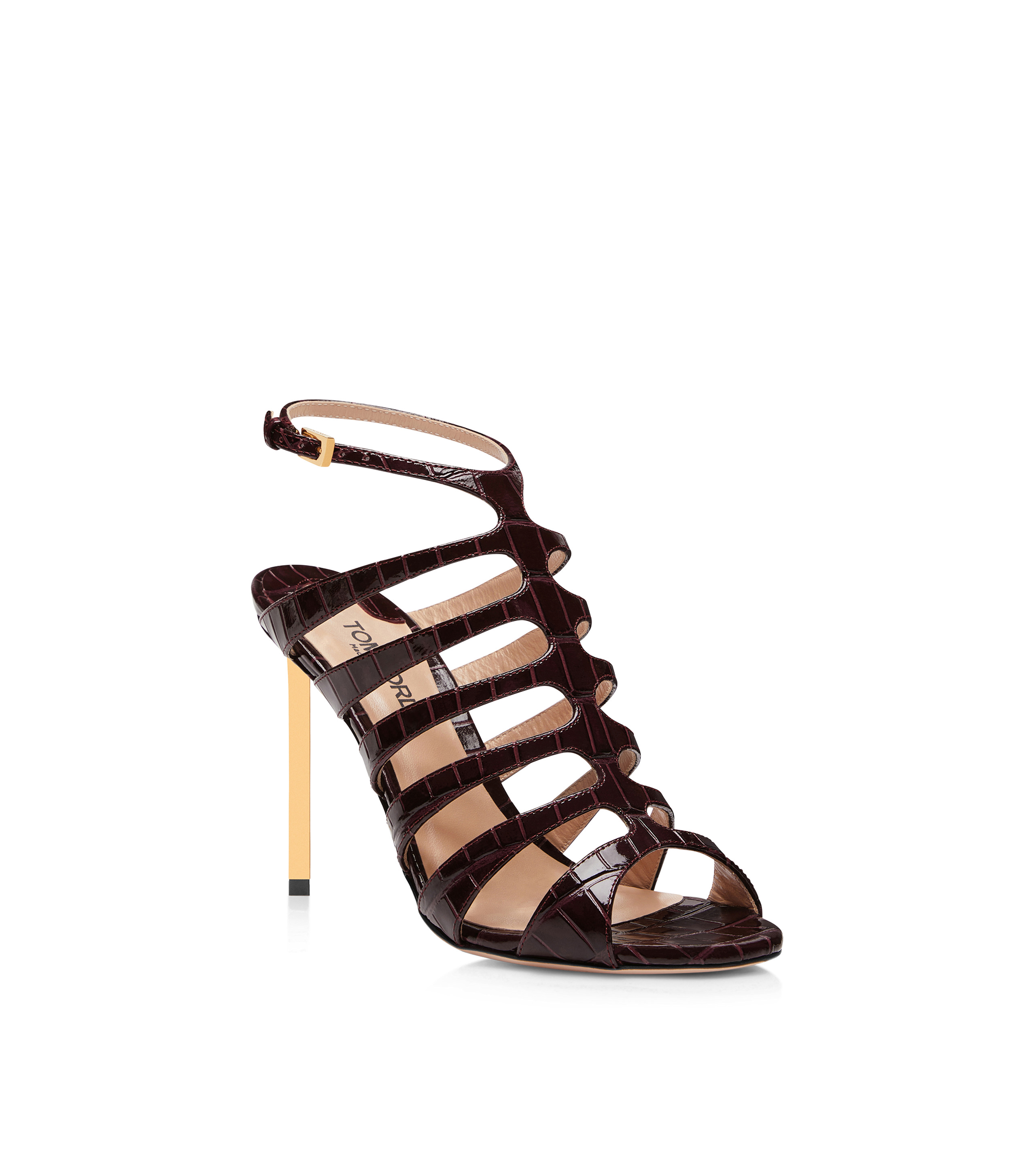 STAMPED CROCODILE LEATHER CARINE SANDAL - 2