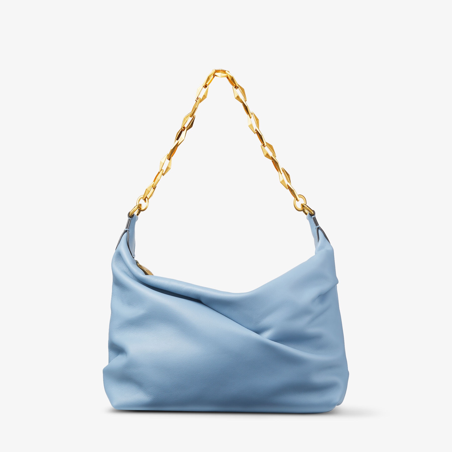 Diamond Soft Hobo S
Smoky Blue Soft Calf Leather Hobo Bag with Chain Strap - 1