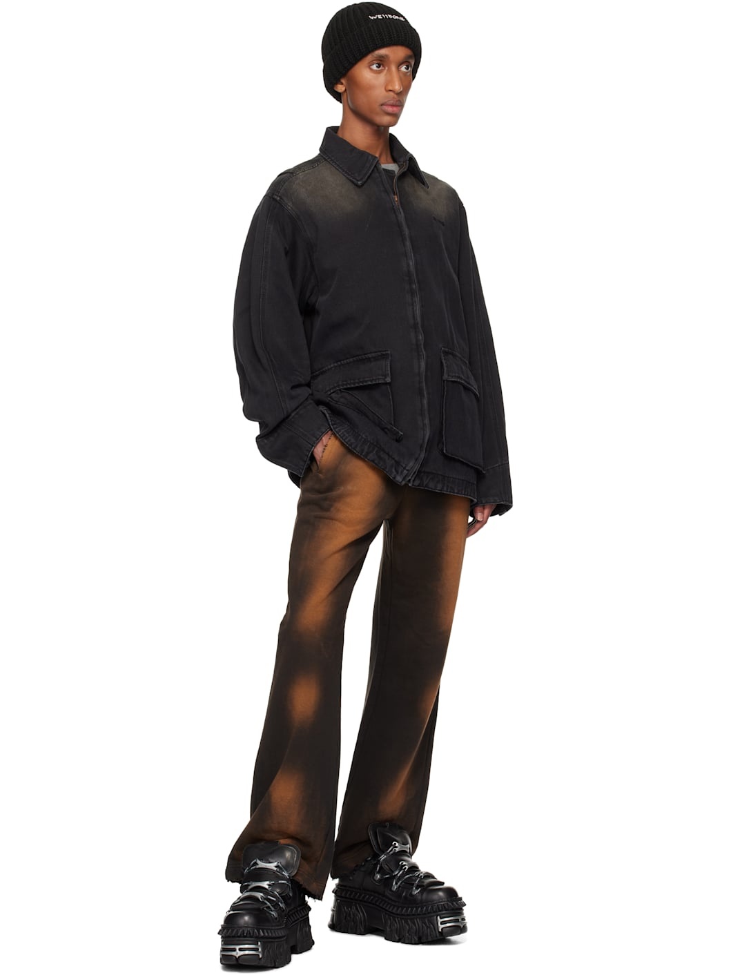 Black Standard Logo Washed Sweatpants - 4