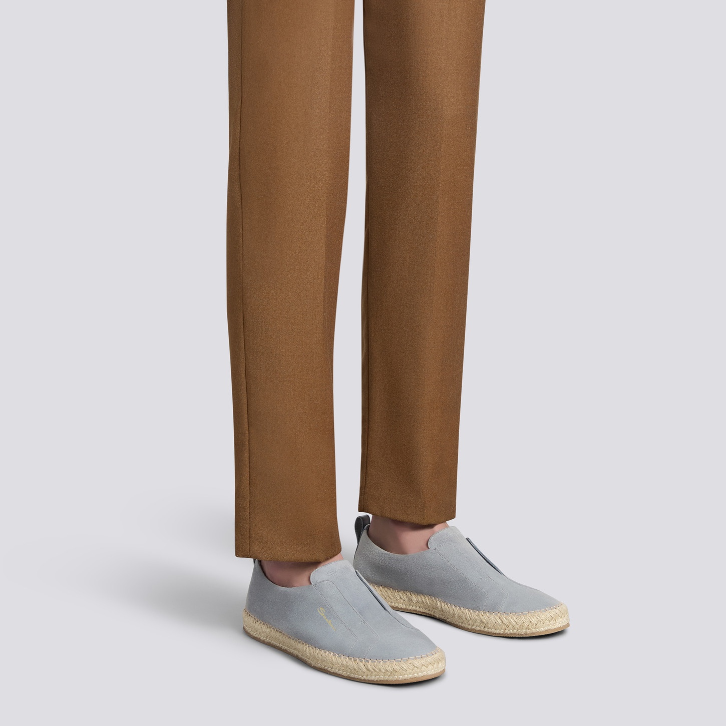 Men's light blue suede espadrilles - 2