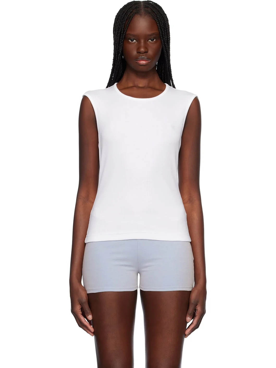 White Rib Vest T-shirt - 1