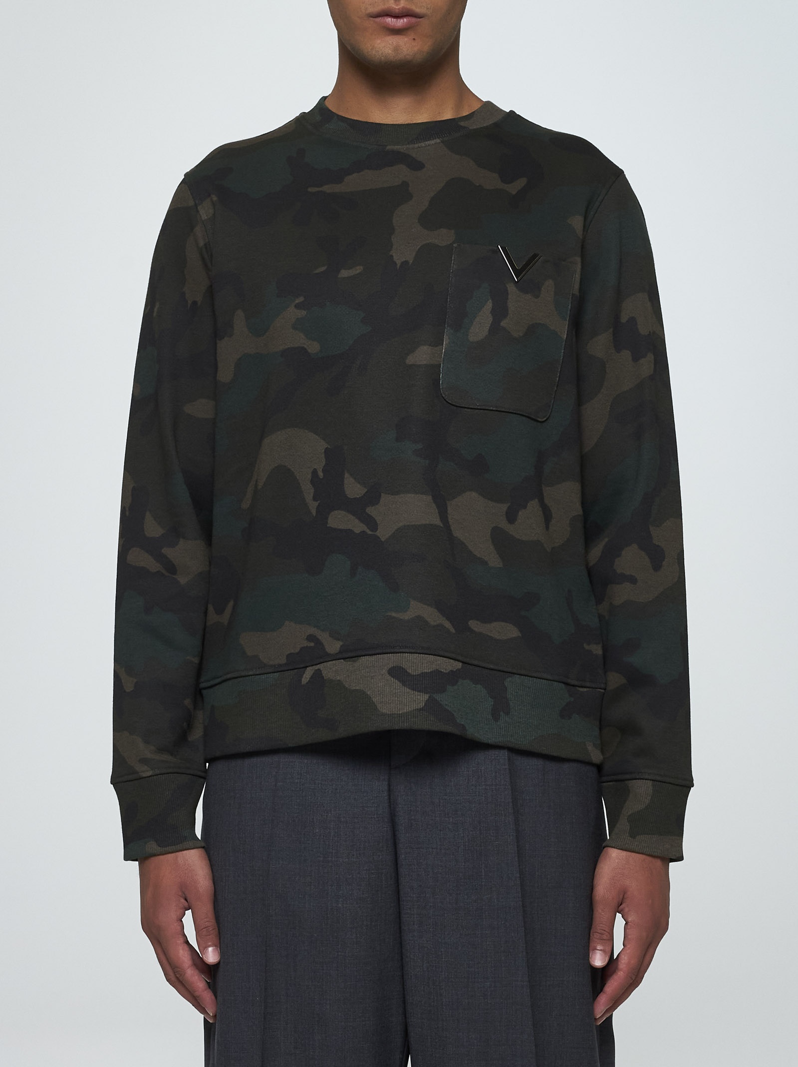 Valentino camouflage cotton-blend sweatshirt - 3