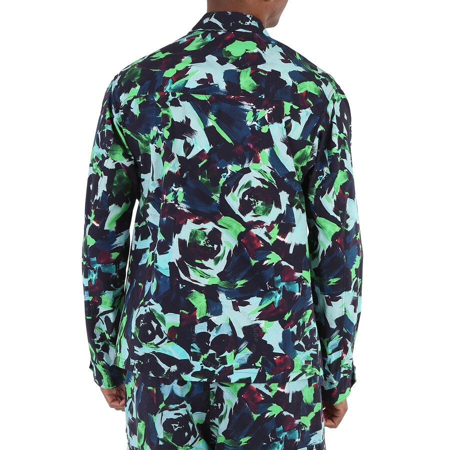 Kenzo Men's Grass Green Allover Flower Print Shirt - 5