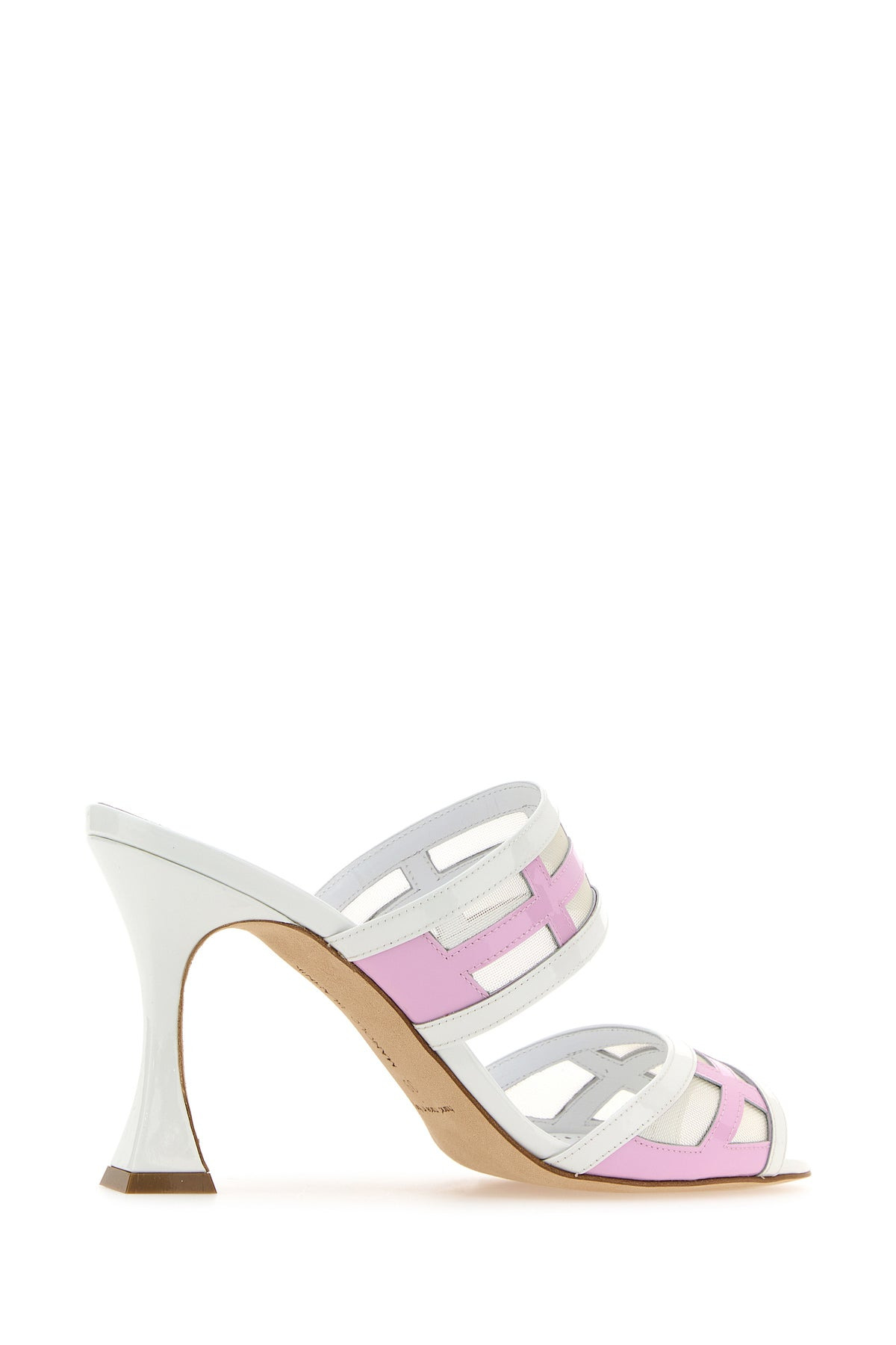 Two-tone leather and mesh Avespamu mules - 3