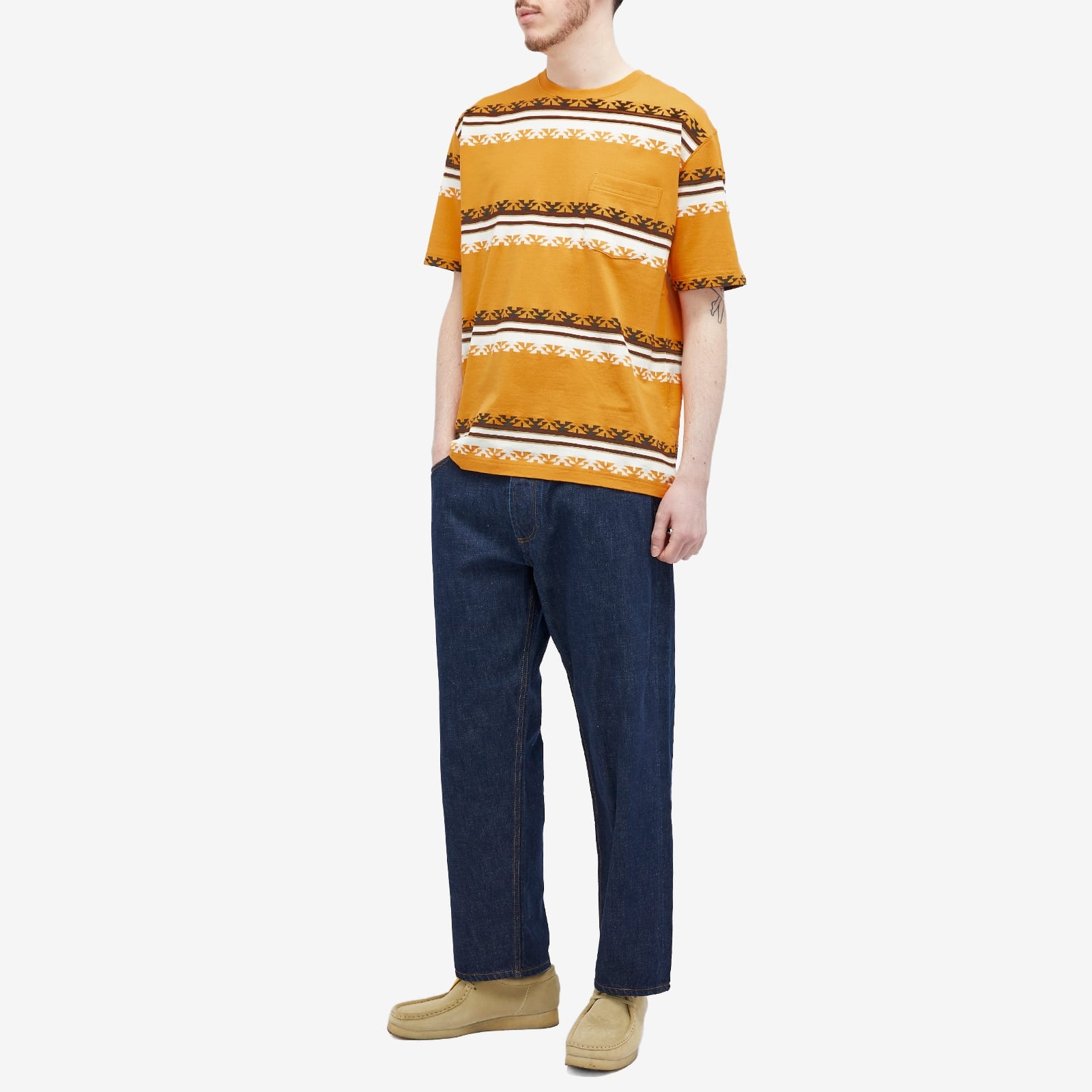 Beams Plus Jacquard Stripe Pocket T-Shirt - 4